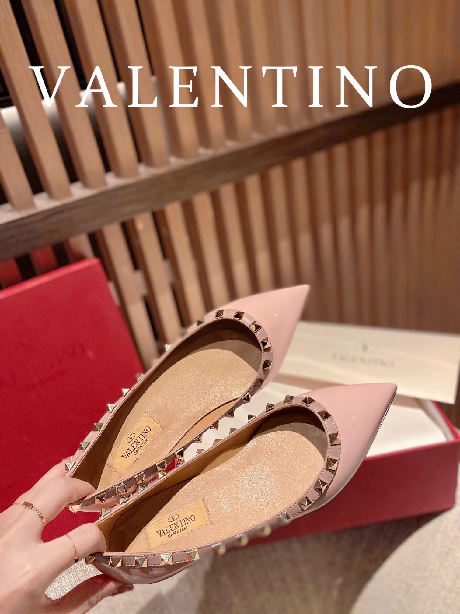 Классические балетки Valentino - розовые