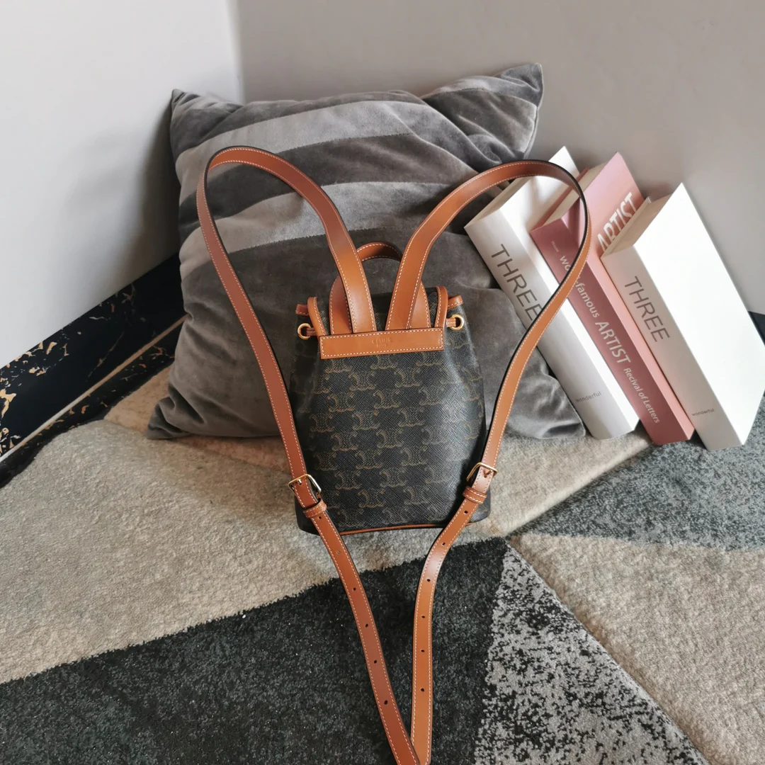 Рюкзак Celine с принтом Триумфальной арки - коричневый