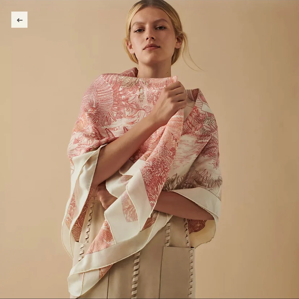 Шарф Hermes Tropical Jungle из шелка и кашемира (140 г) - 1 шт.