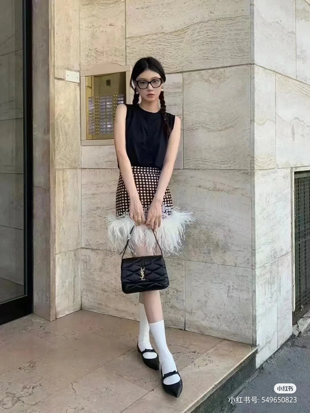 Сумка через плечо YSL-le-57 - черная