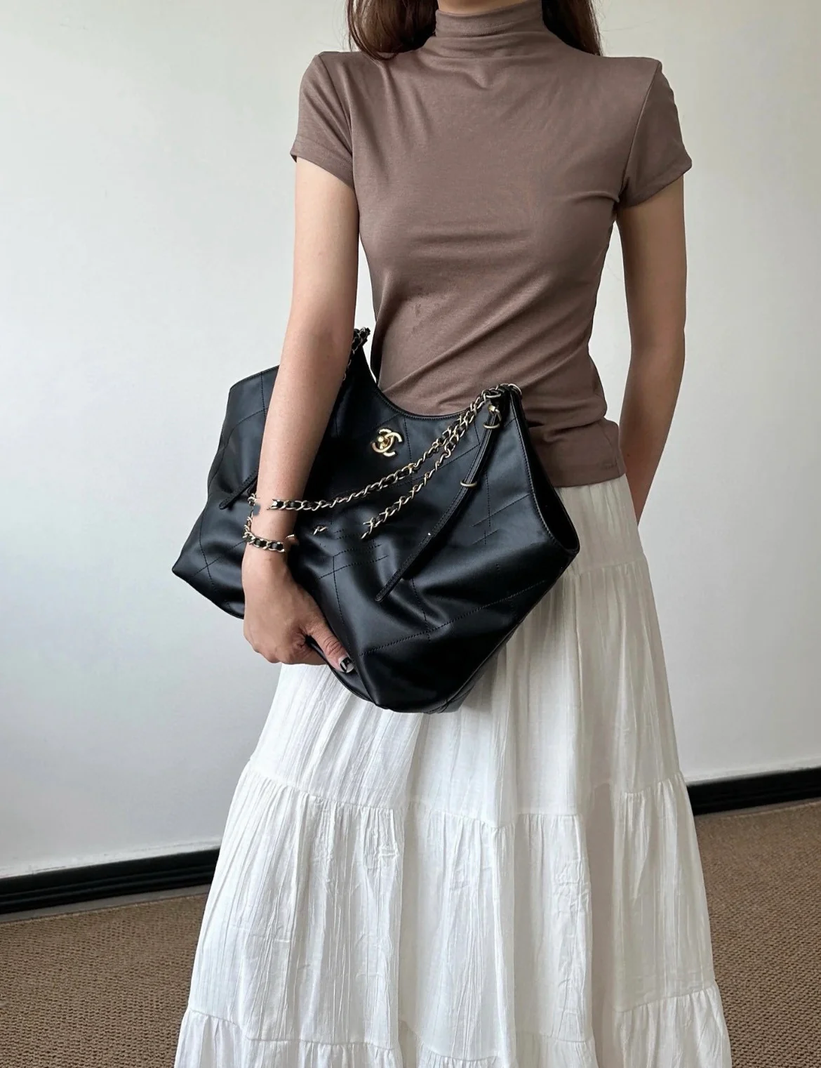 Большая сумка-шоппер 25s - черная