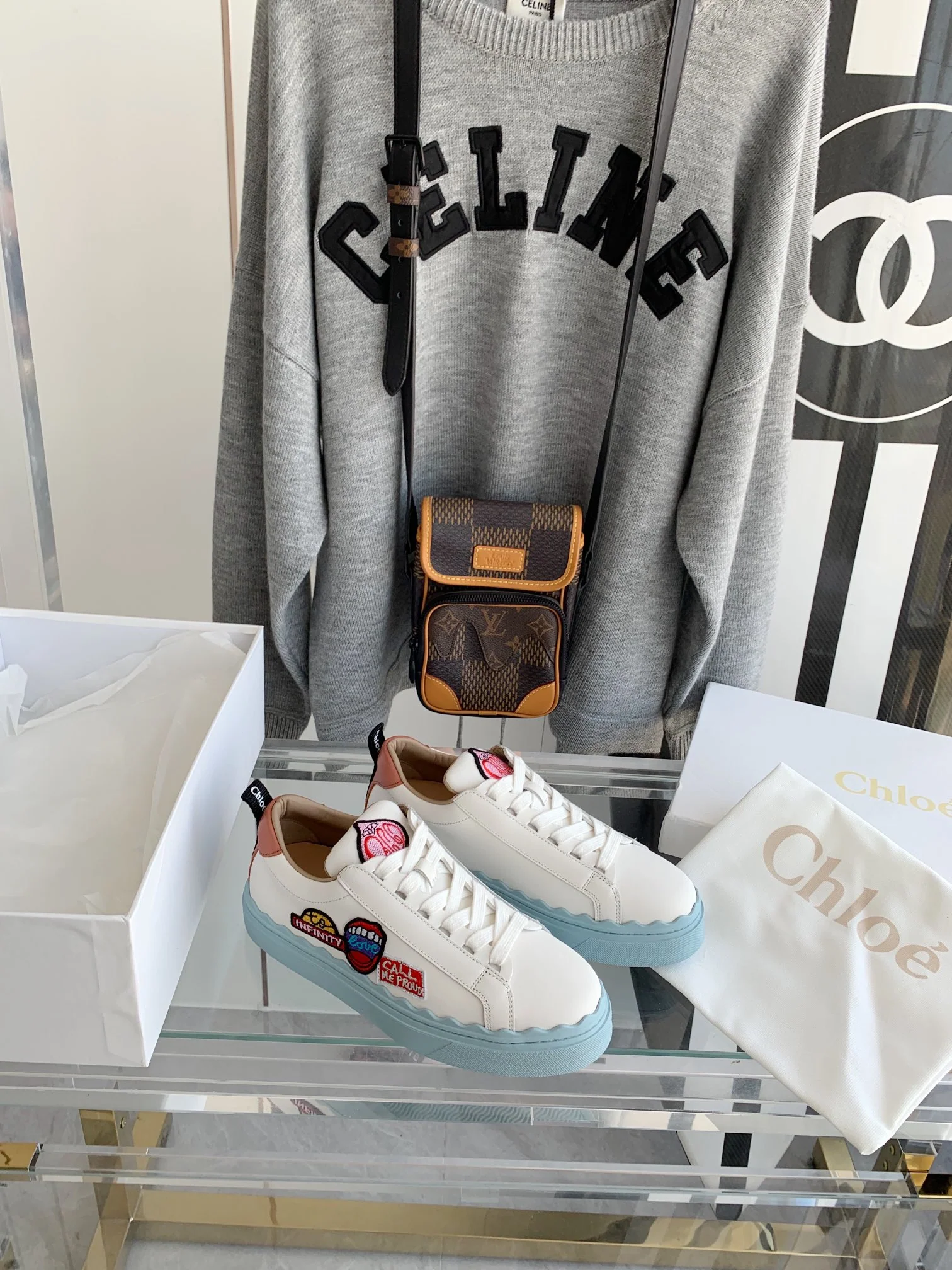 Белые кроссовки Chloe на платформе, повседневная обувь, размеры 35-44.