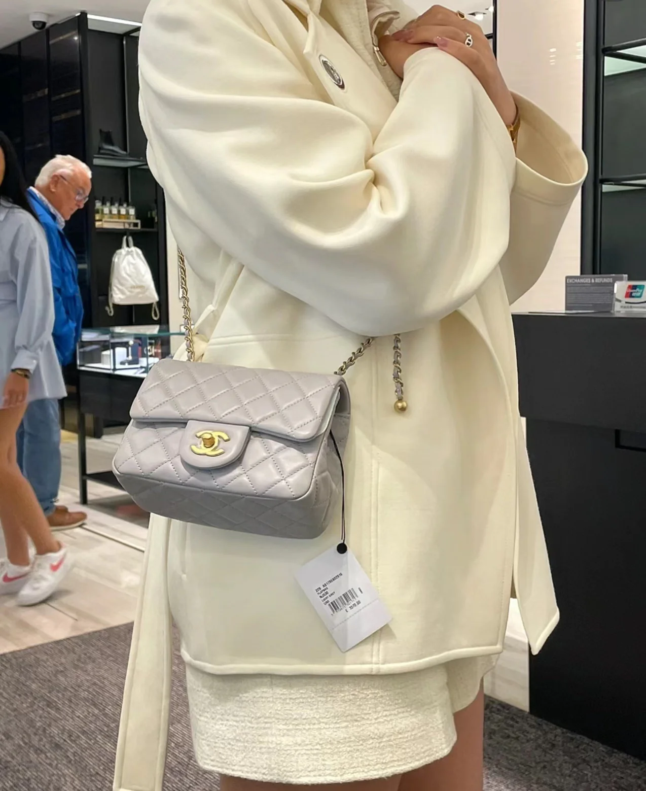 Мини-кювета Chanel CF Gold Ball - светло-серый