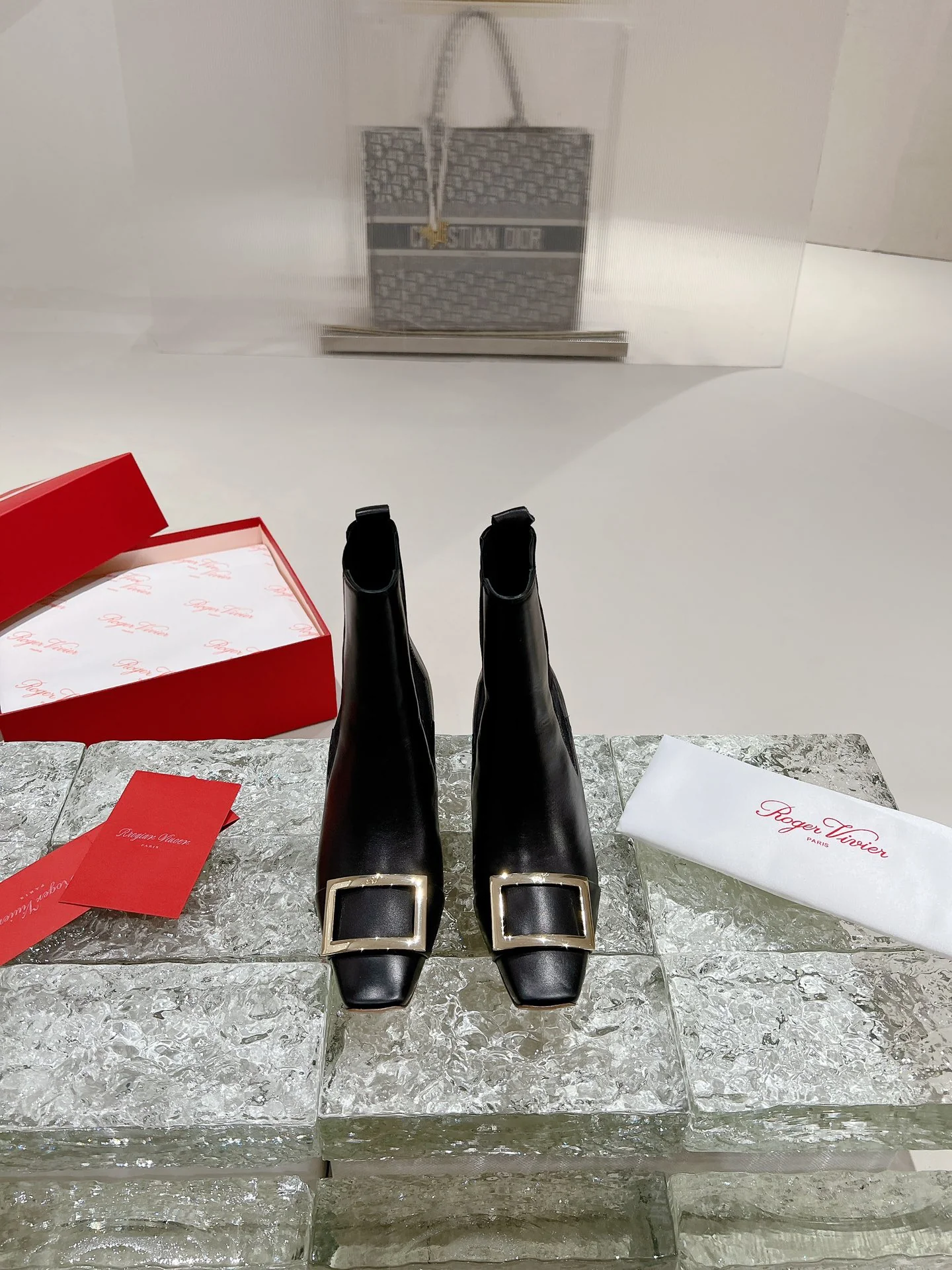 Кожаные ботинки RV-2024, 7 см, черные.