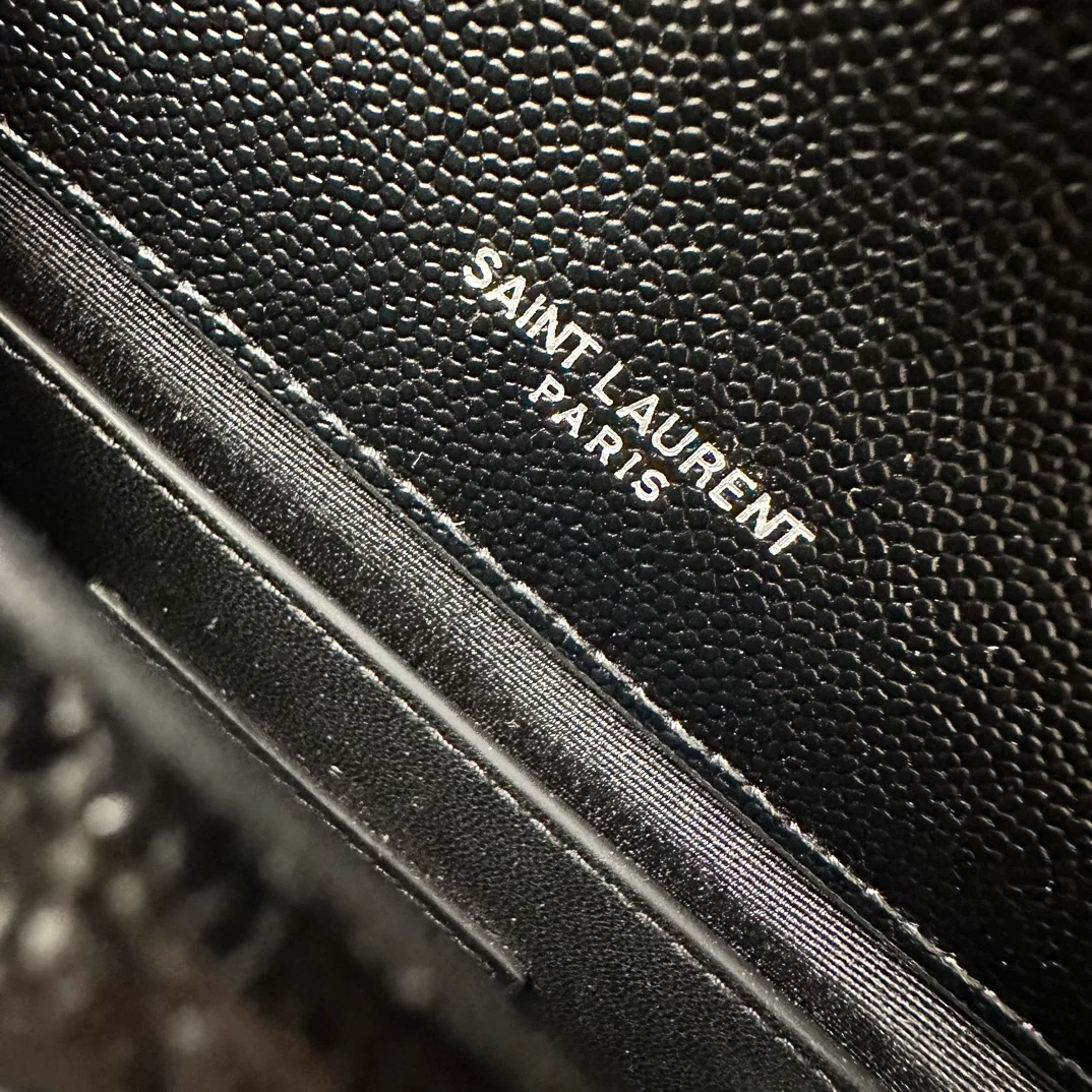 Конверт YSL, маленький, черный и серебристый