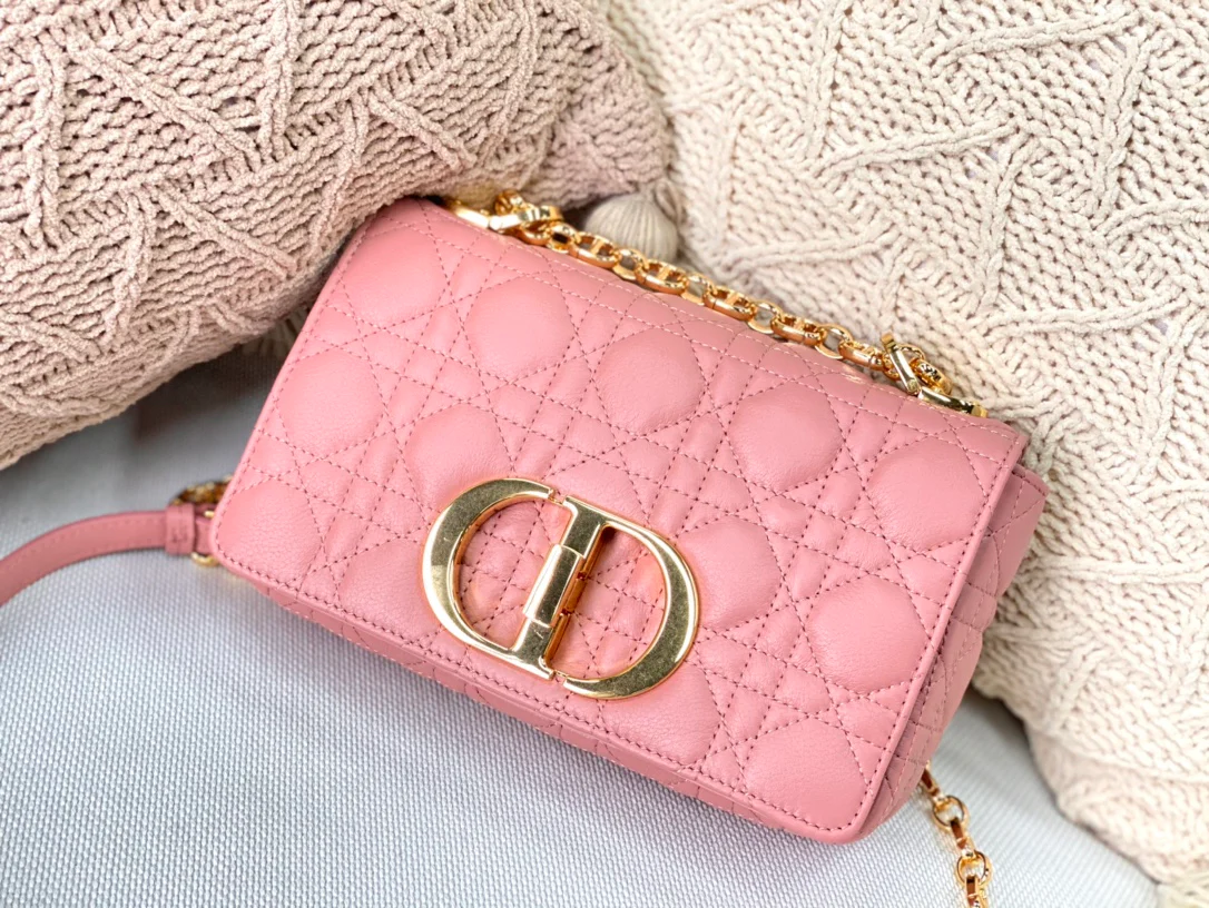 Dior Caro Small 20cm, розовая телячья кожа