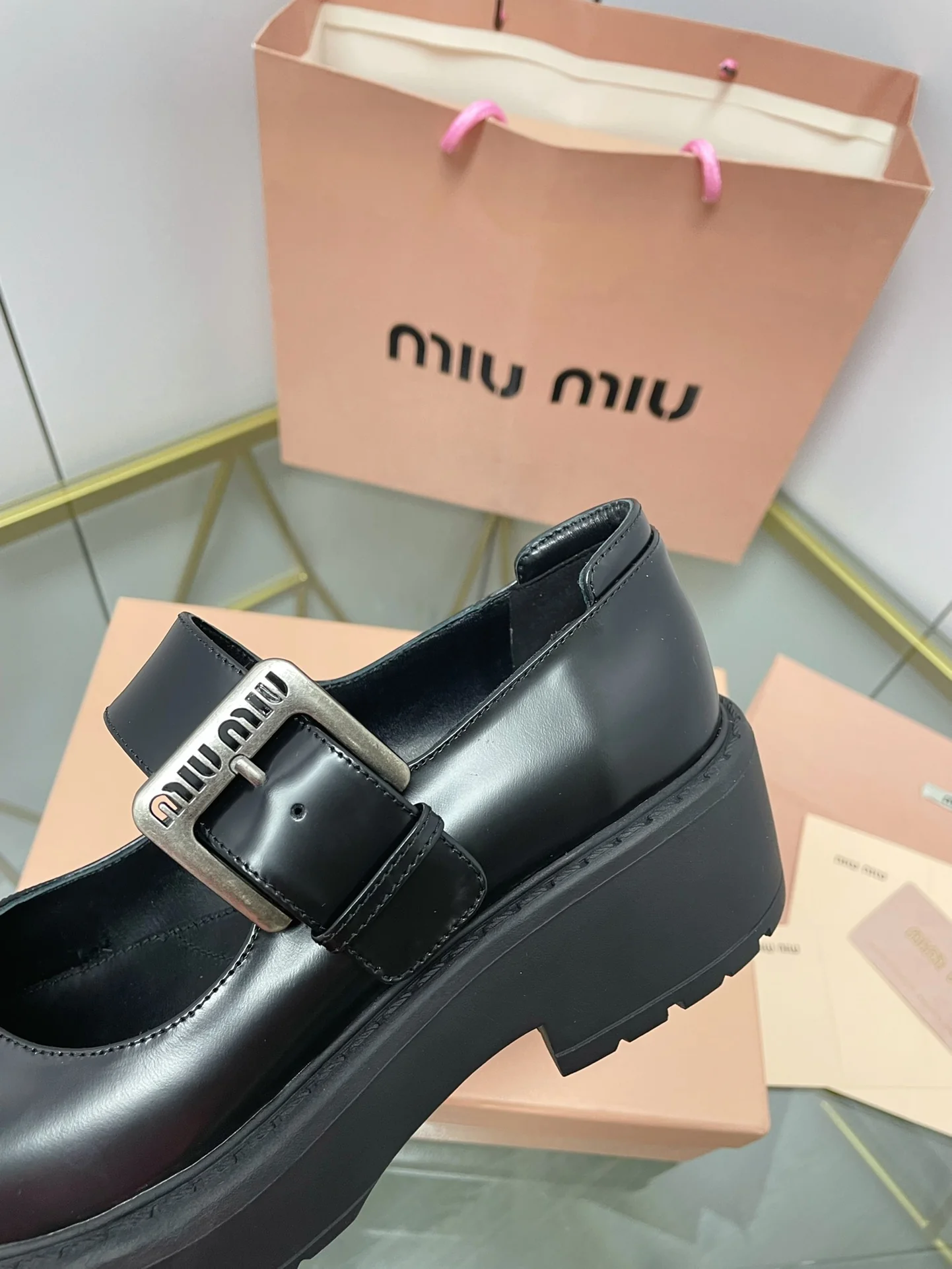 Miu Miu - Кожаные туфли-сапоги