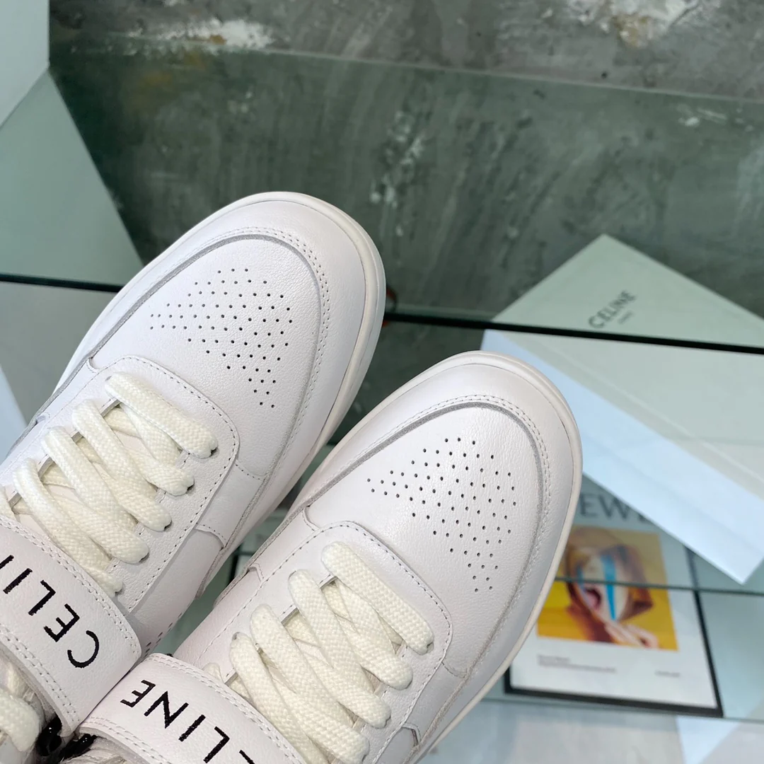 Спортивные повседневные высокие кроссовки Celine - белые