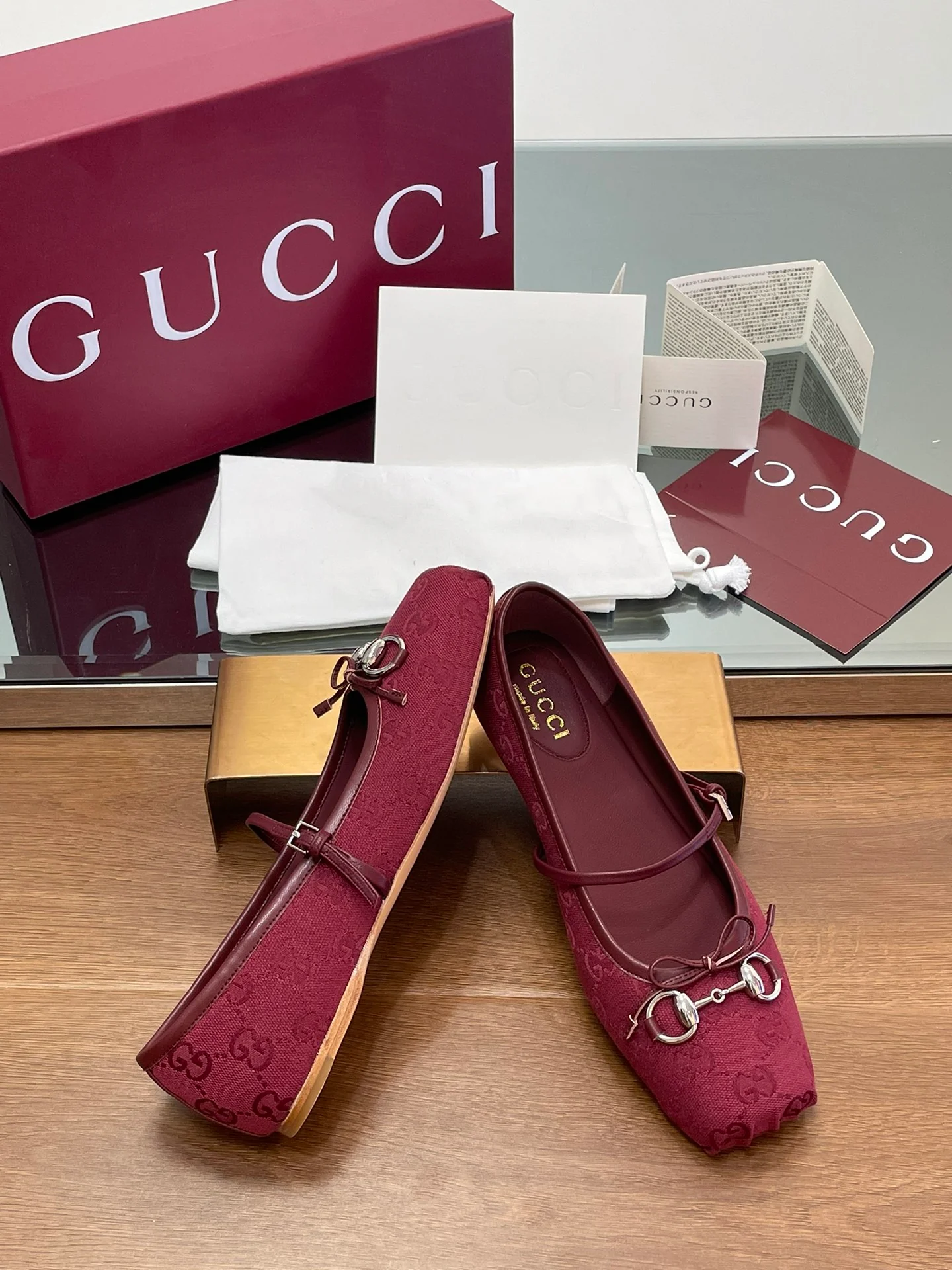 Балетки Gucci 2024 - красные