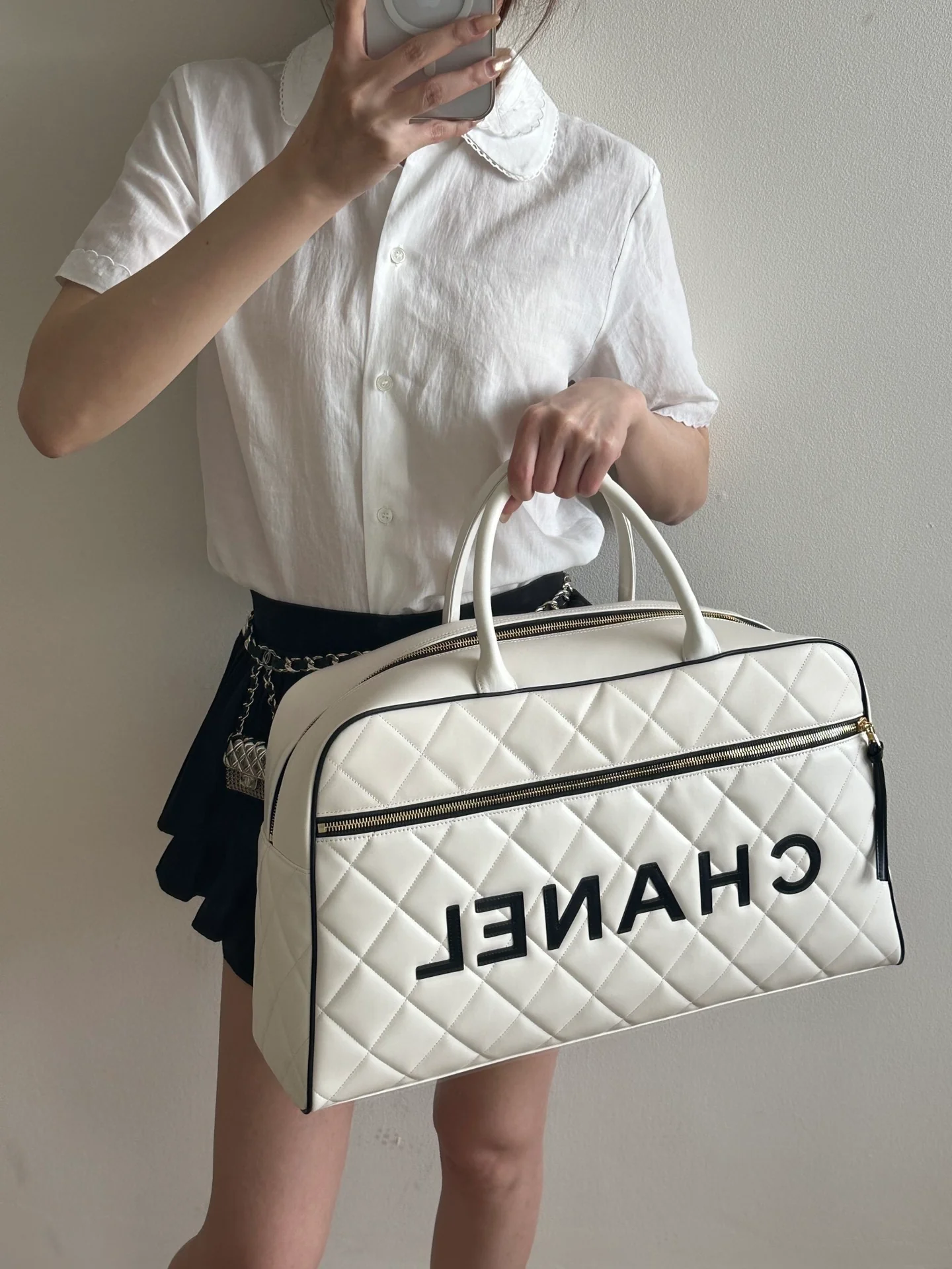 Сумка для переноски шаров для боулинга 25 пенсов - белая.