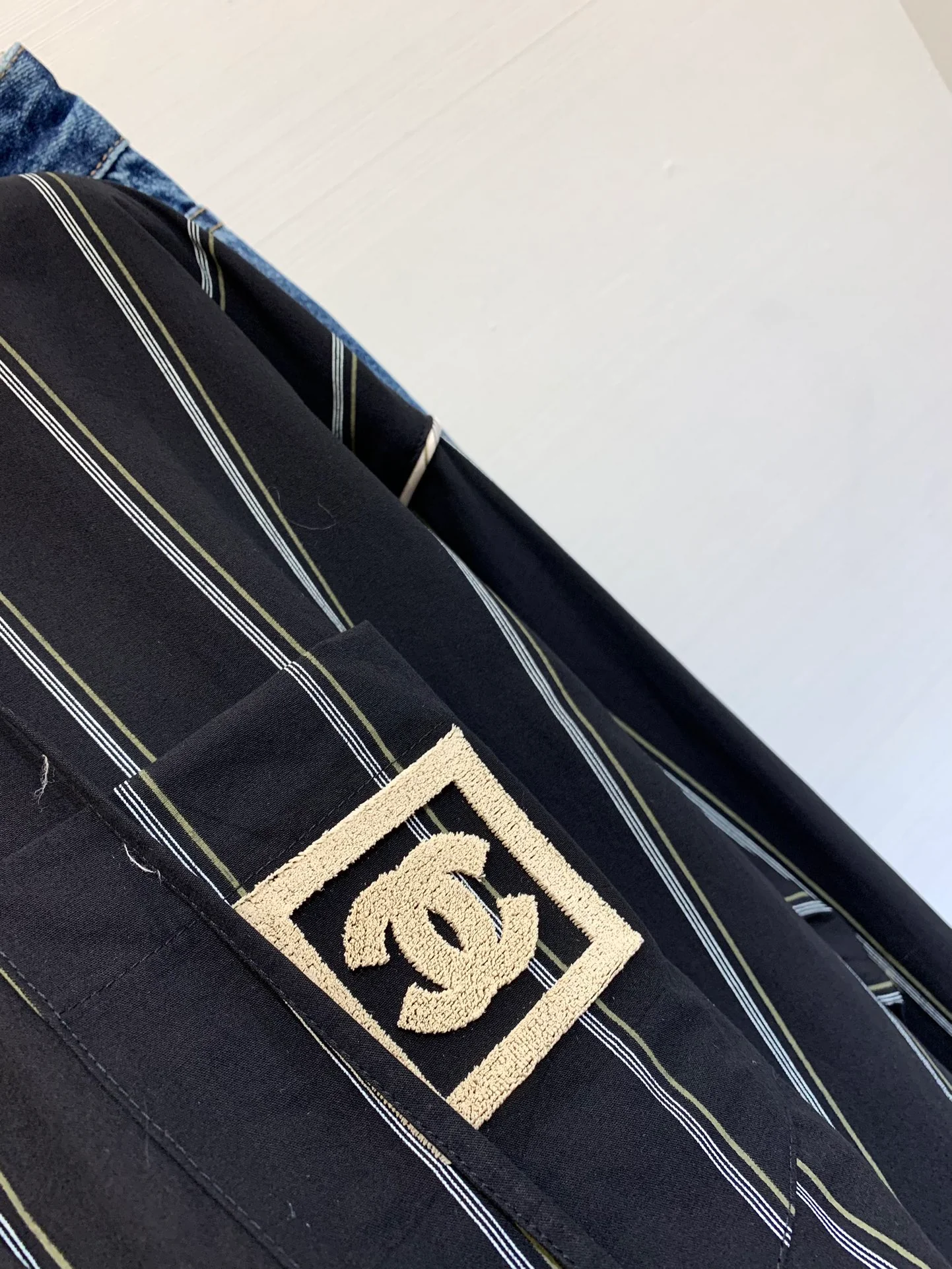 Новая полосатая толстовка с капюшоном Chanel 2403 Весна/Лето