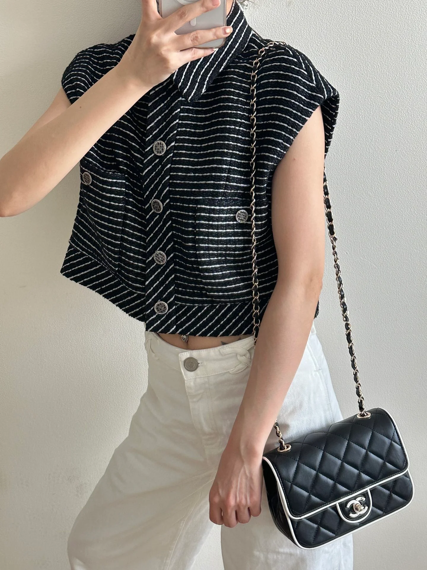 Chanel 25p Panda Square Fat Man Black