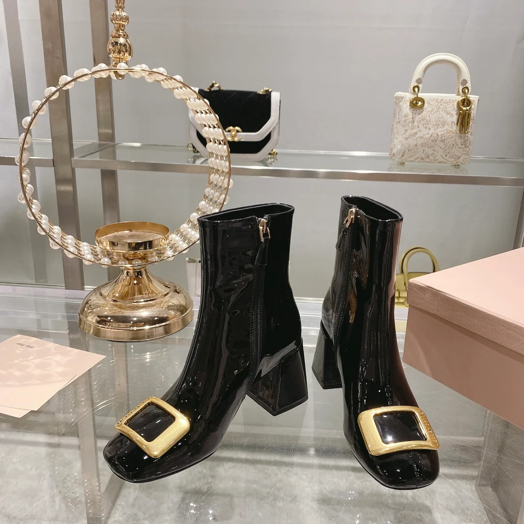 Ботильоны Miu Miu-22 с металлической пряжкой