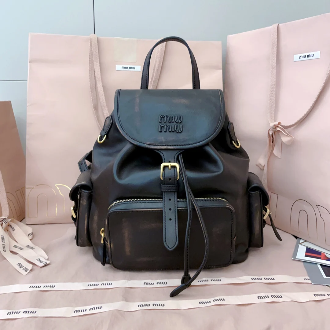 Рюкзак Miu Miu-5bz042, большой размер, черный.