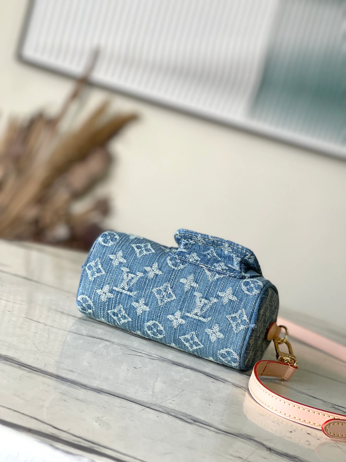 m82950-LV-nano-speedy-pillow bag-denim-handbag/crossbody bag