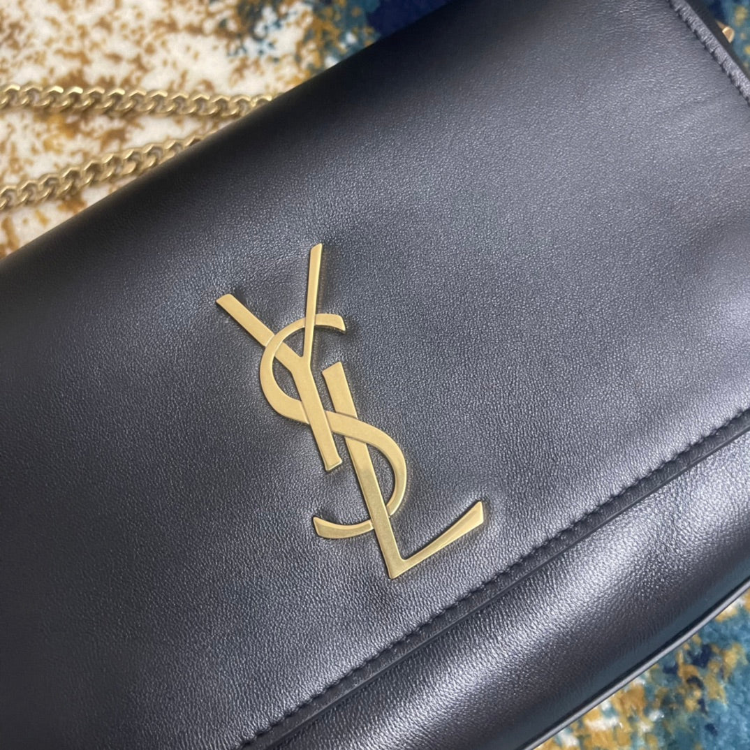 YSL-kate Double Bread - Тонкая овечья кожа - Черный - 22 см