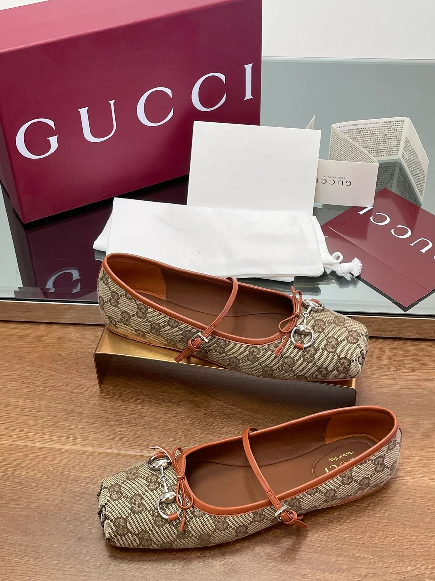 Туфли Gucci 2025 Barre - коричневые