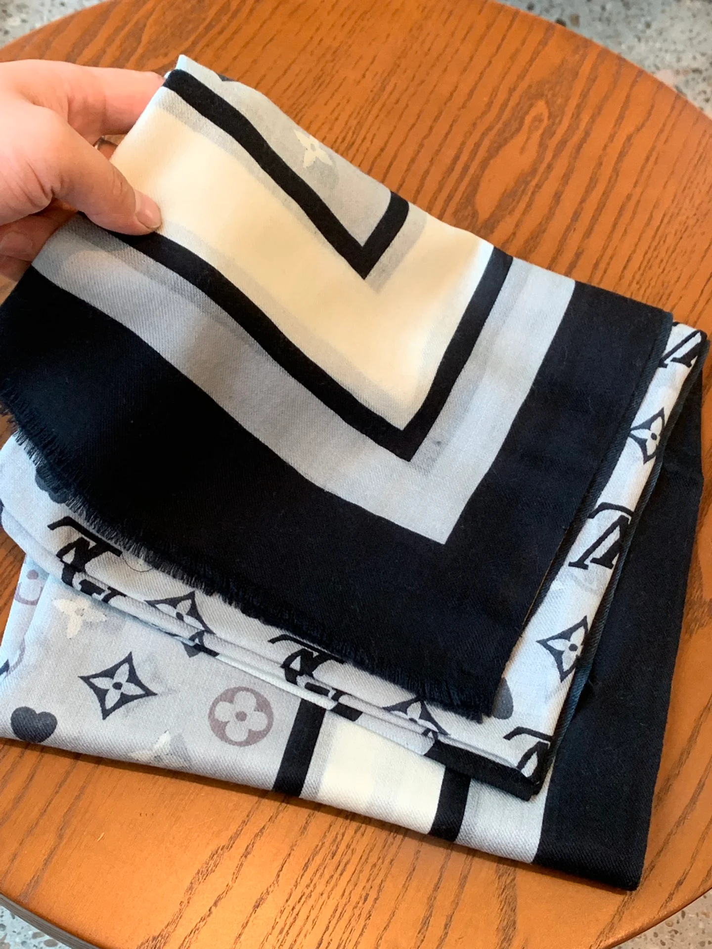 Длинный шарф Chanel с узором в виде открытки - 110-200 см - 100 г - Кашемир премиум-класса