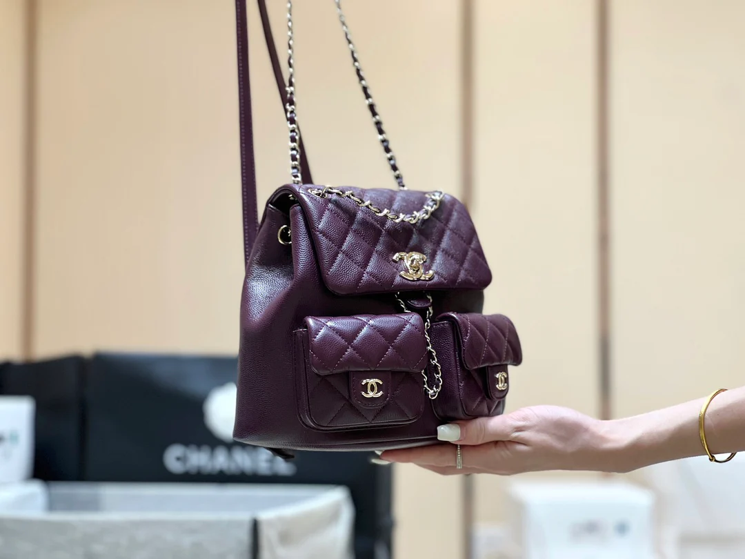 Рюкзак Chanel 24a-duma Frog, маленький, бордовый