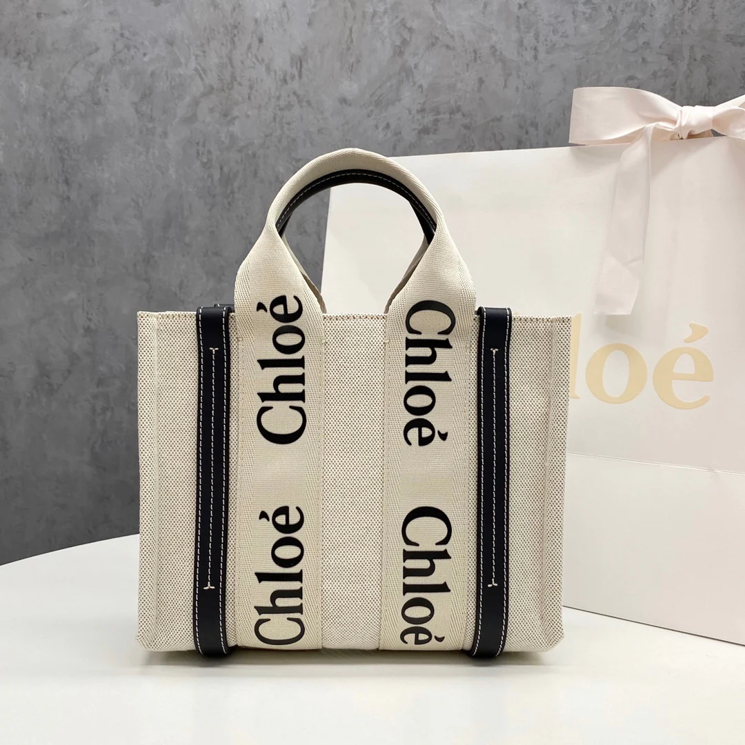 Сумка-тоут Chloe Woody - Маленькая - Черно-синяя