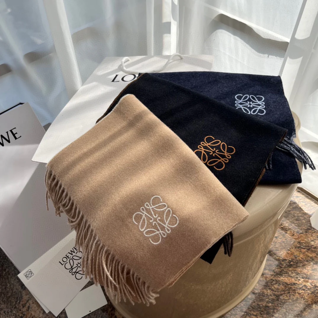 Lolwei - Двусторонний однотонный шарф - 35 - 180 см - Черный