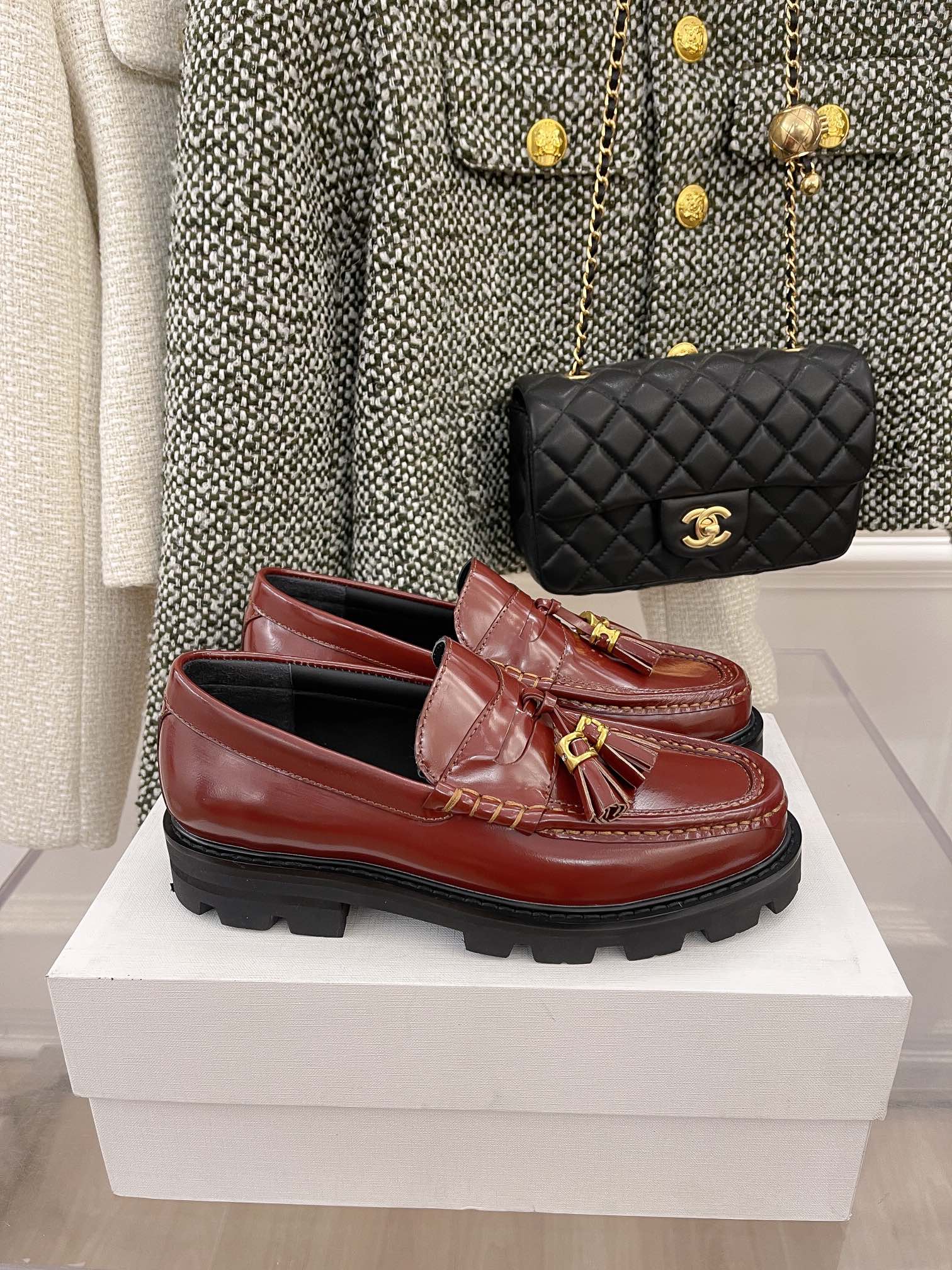 Обувь Celine - Celine - Лоферы с кисточками - Бордовые