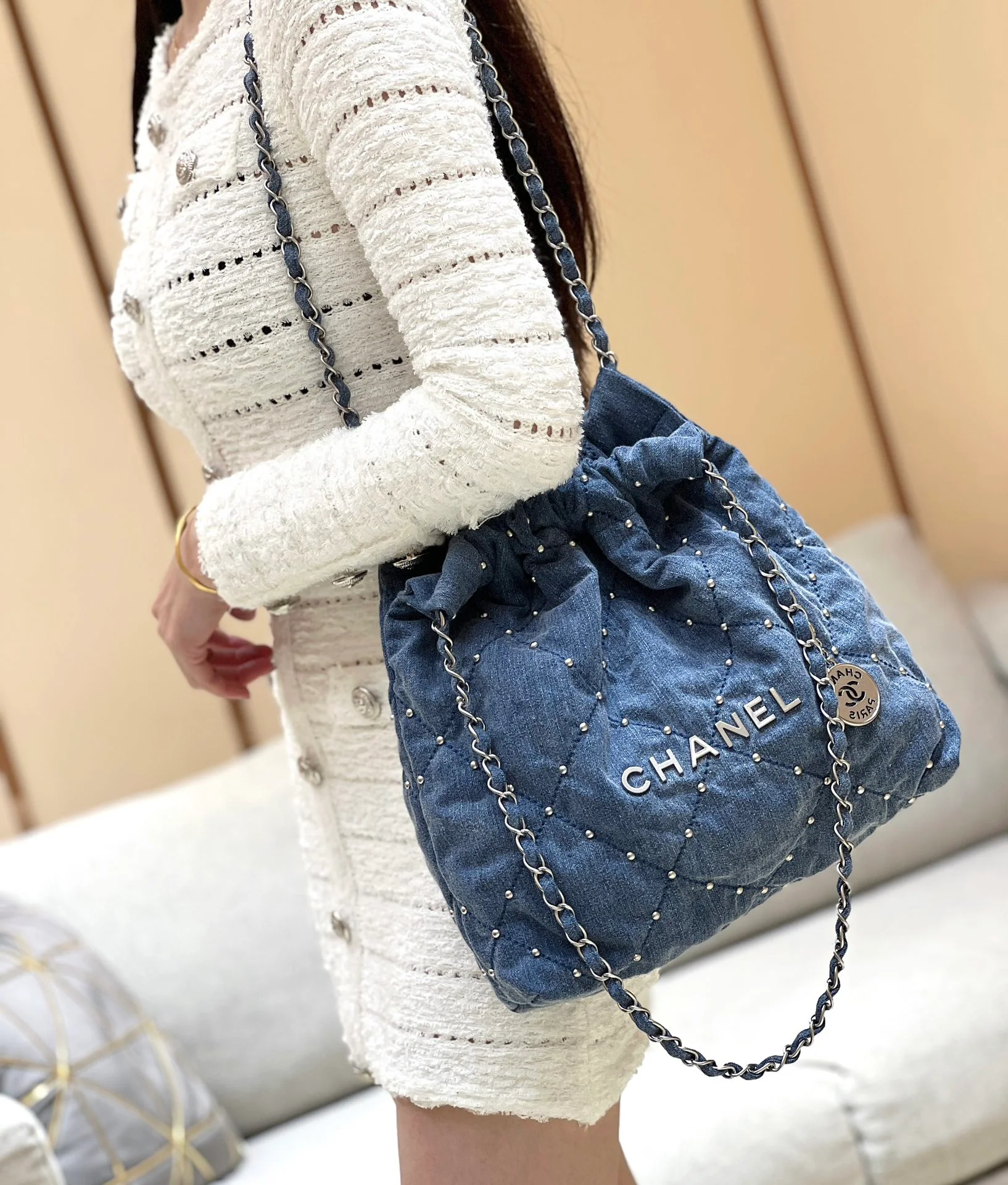Сумка Chanel 24s 22 Series Rivet Denim Bag - Маленькая