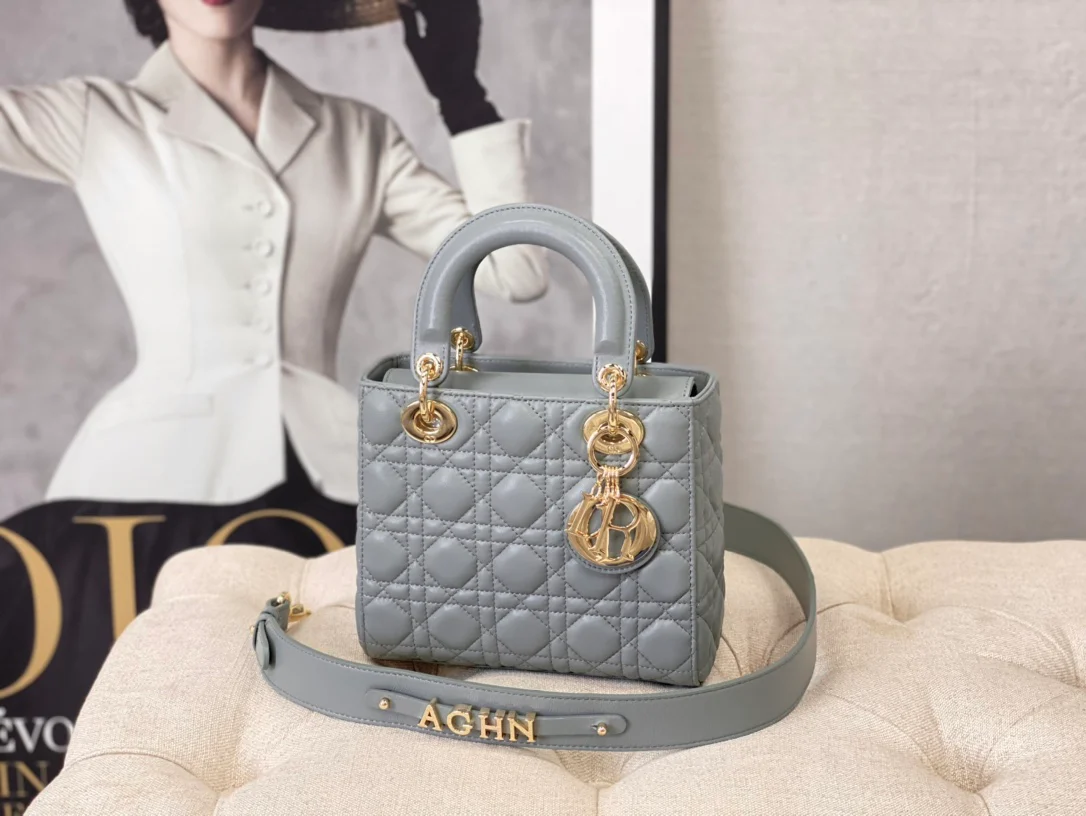 Сумка Dior Lady Dior - четырехсекционная Princess Dior - 20 см - серо-каменный