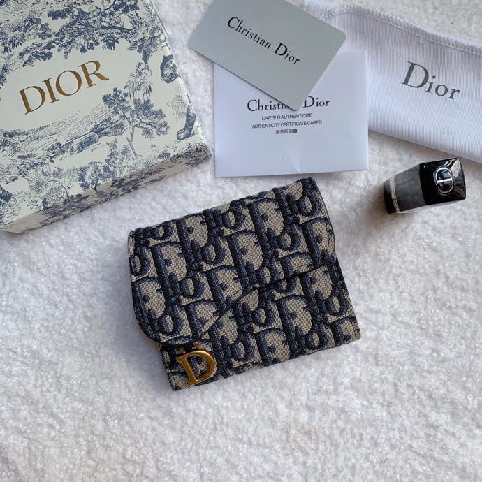 Dior 马鞍老花三折短夹
