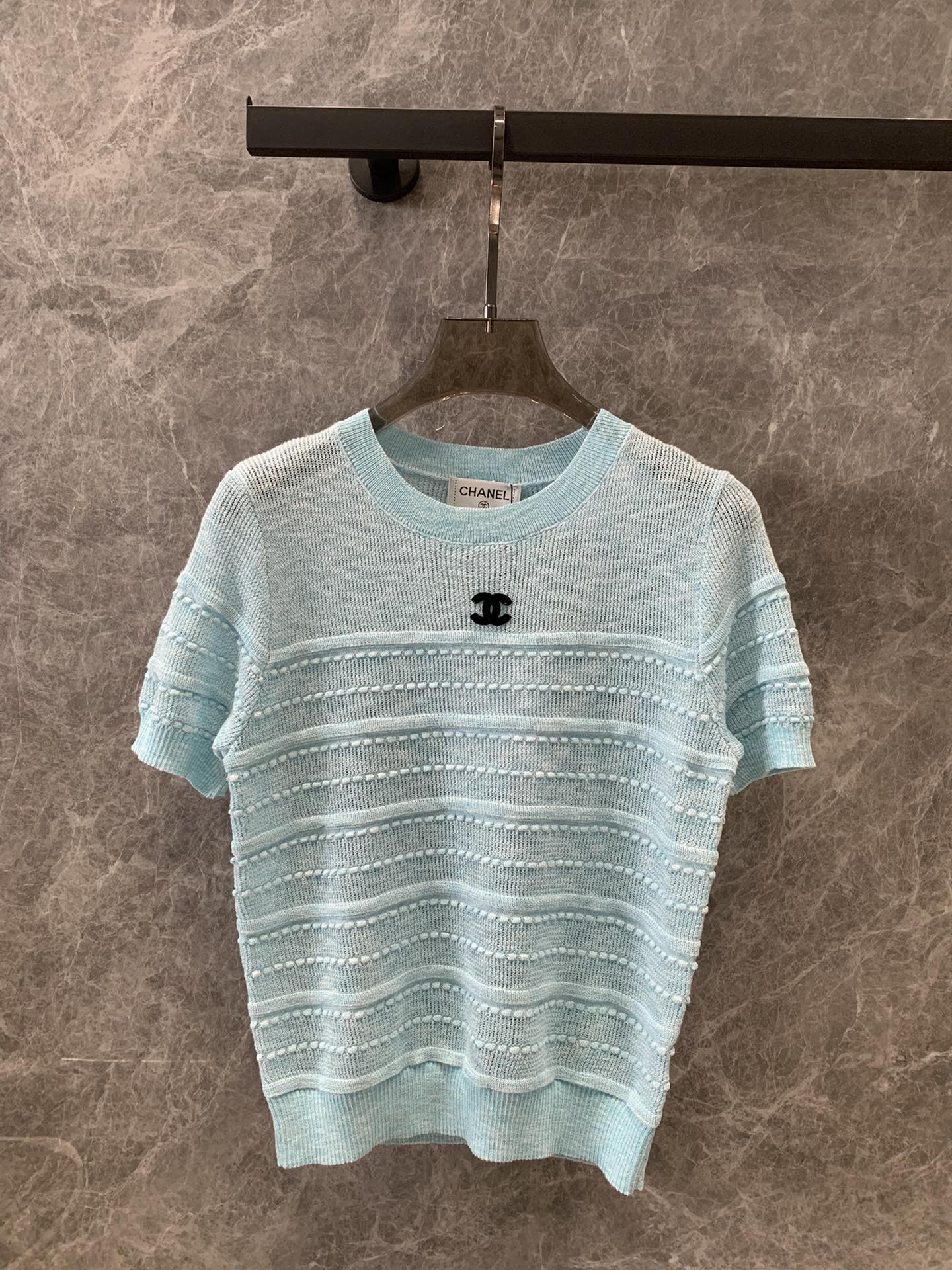 Chanel 2404 - Роскошный вязаный топ - Синий