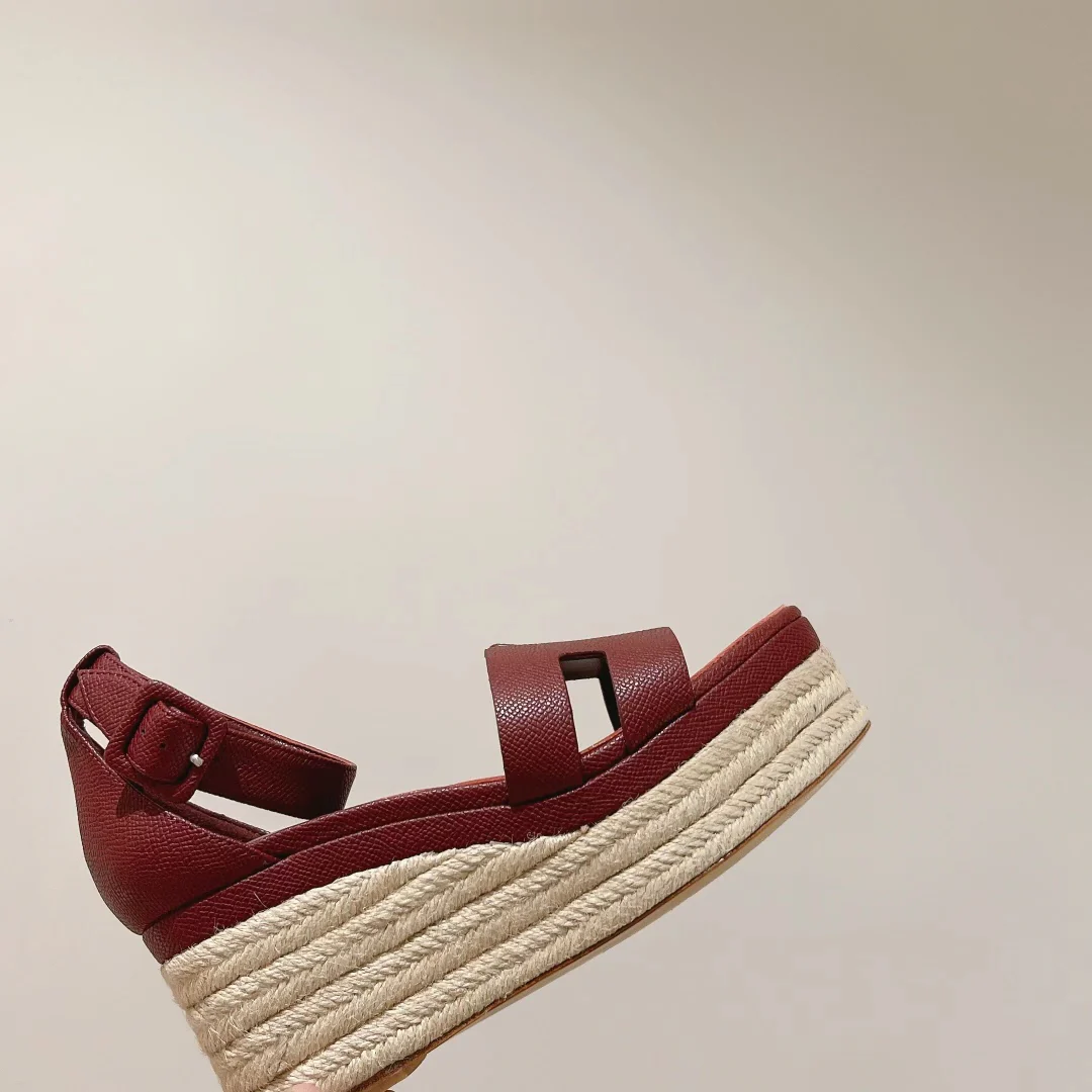 Соломенные сандалии Hermes-elda