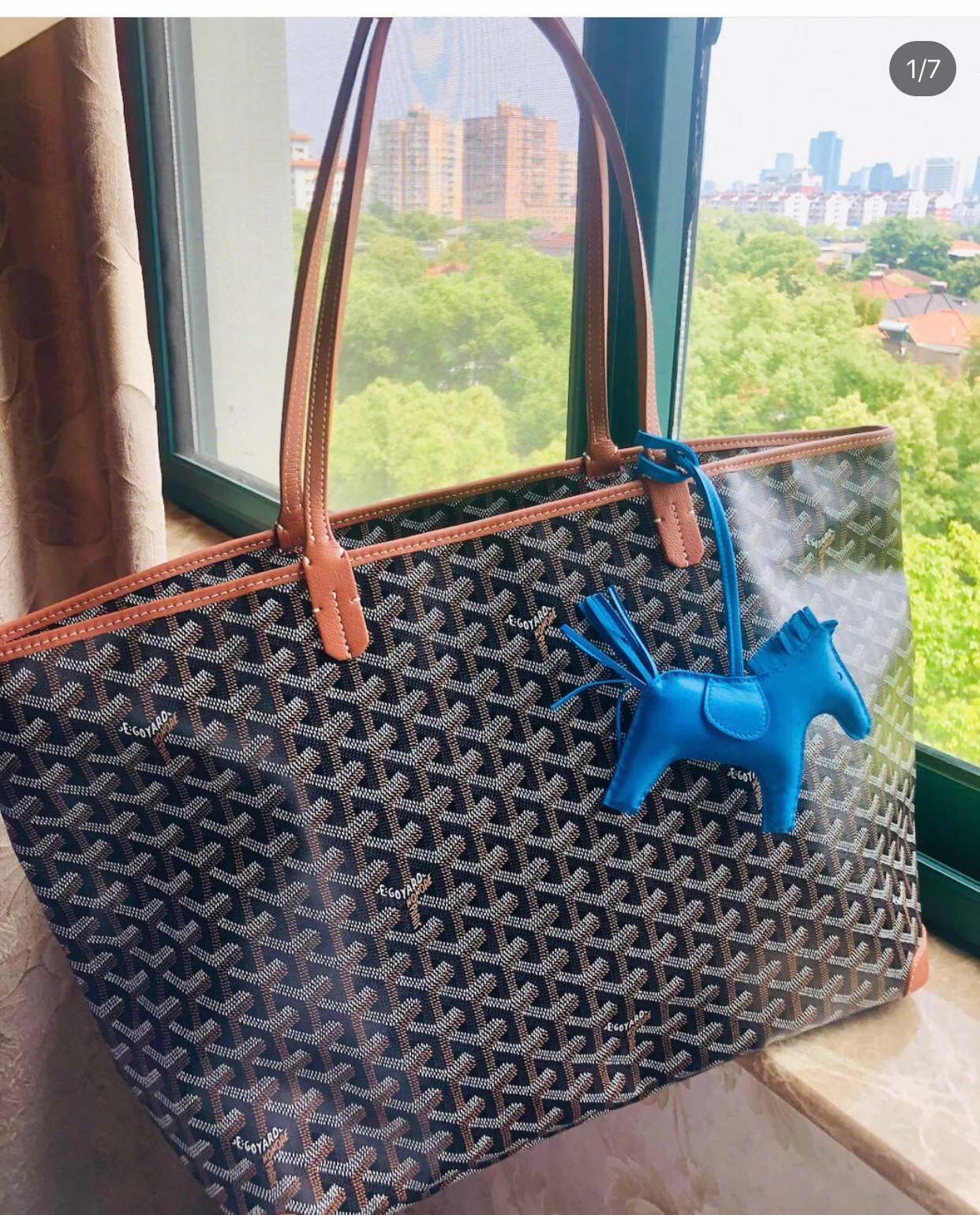 Большая сумка-тоут Goyard на молнии - Кофейно-коричневый