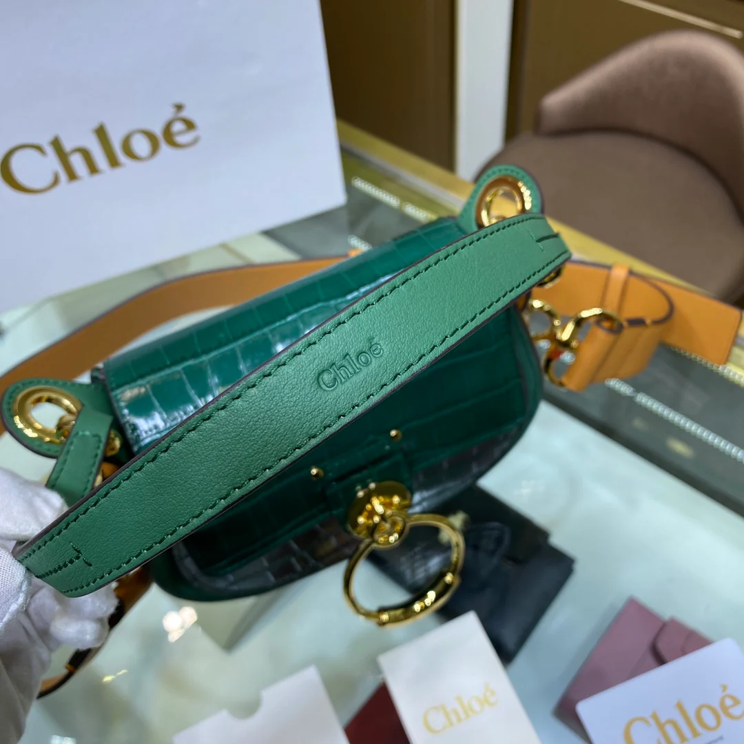 Сумка через плечо Chloe-tess - из кожи аллигатора - зеленая