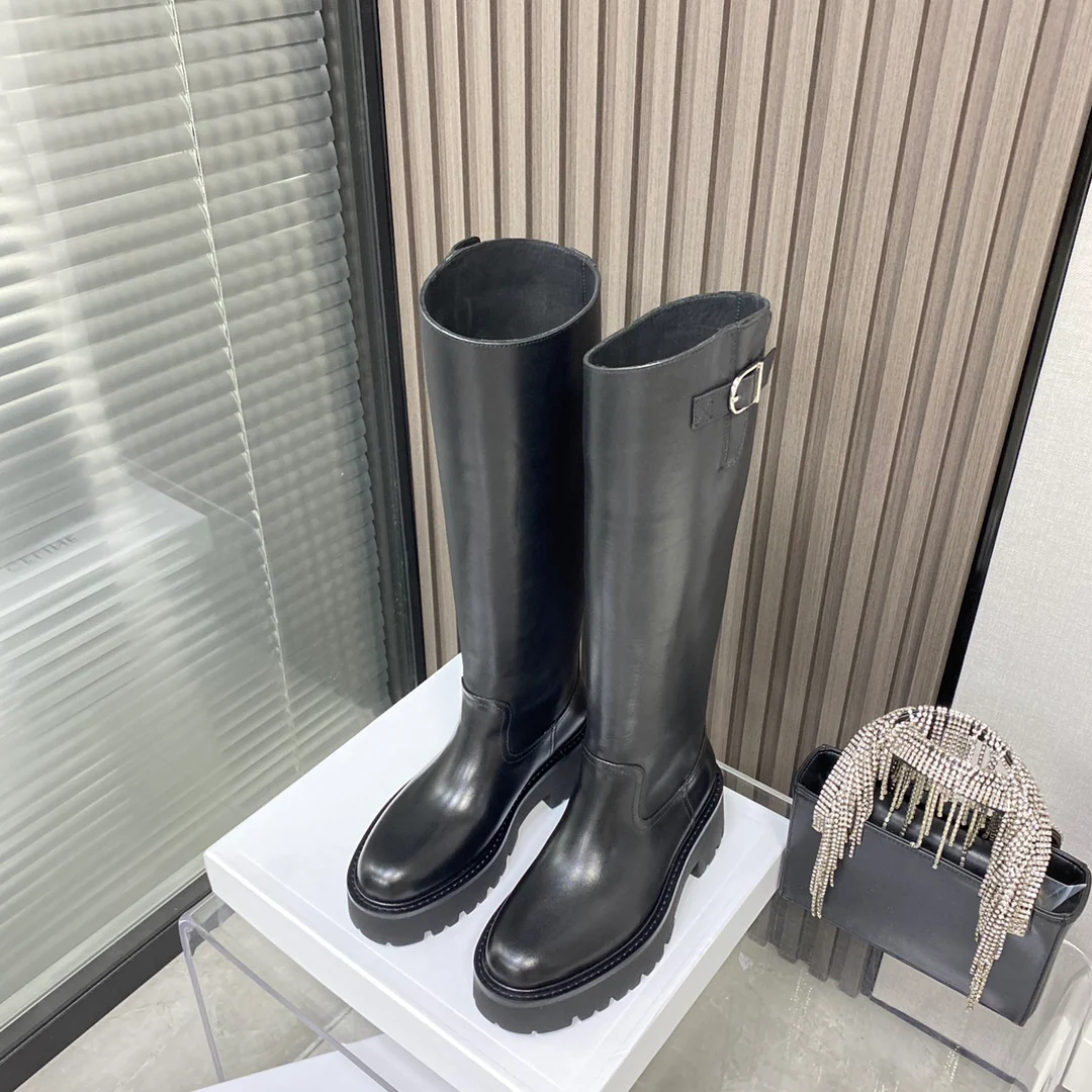 Новые высокие сапоги Celine 2022 года — из вощеной телячьей кожи — в стиле Ян Ми — размеры 35-39-40 (изготовлены на заказ)