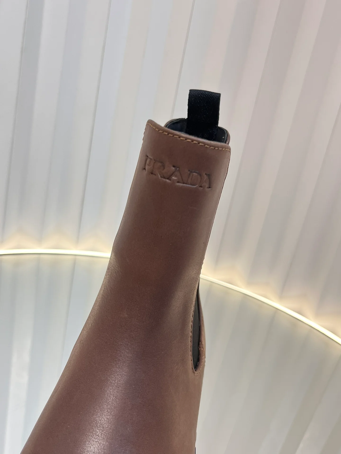 Кожаные ботильоны Prada 2024 - Кофейно-коричневый