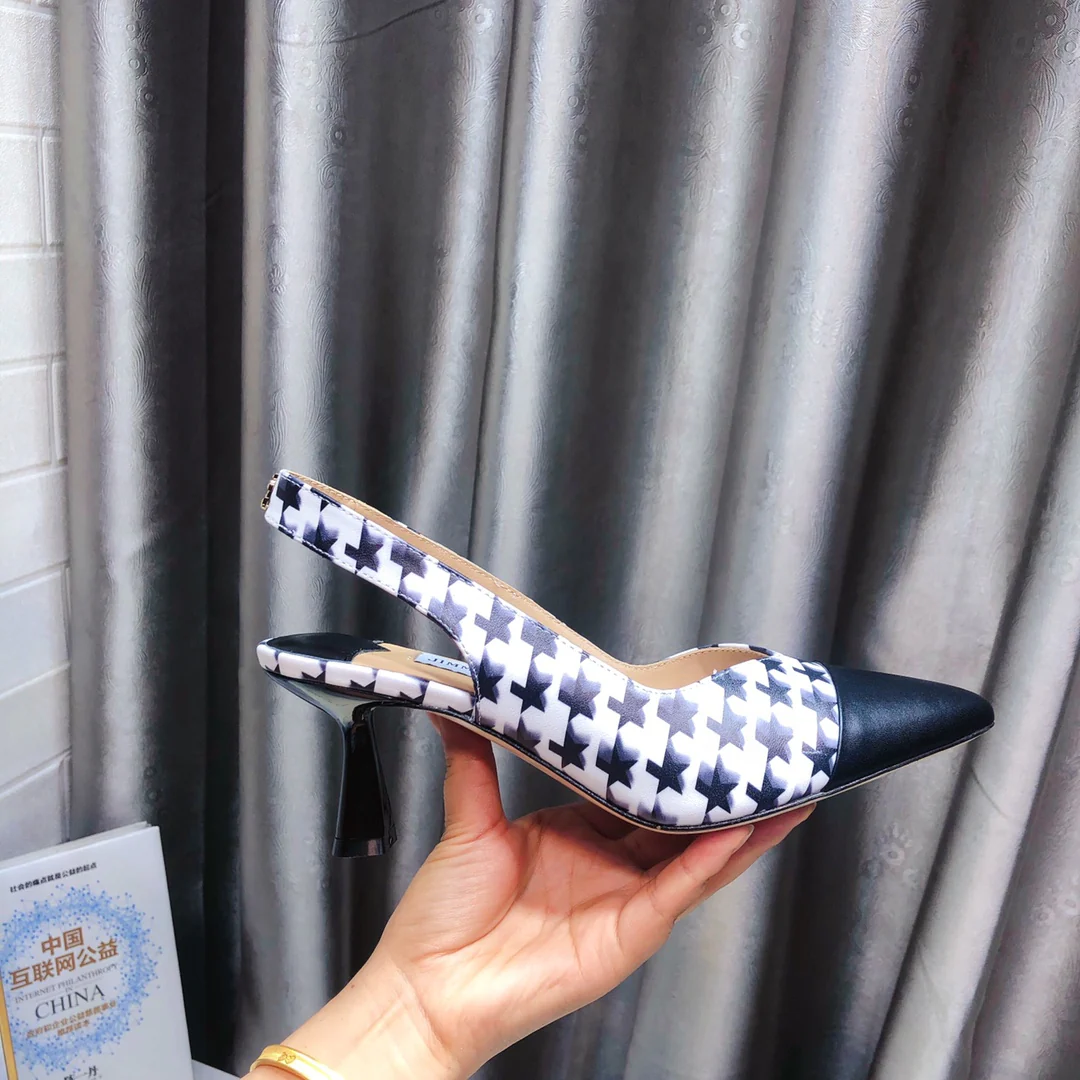 Сандалии на низком каблуке Jimmy с узором ?гусиная лапка?