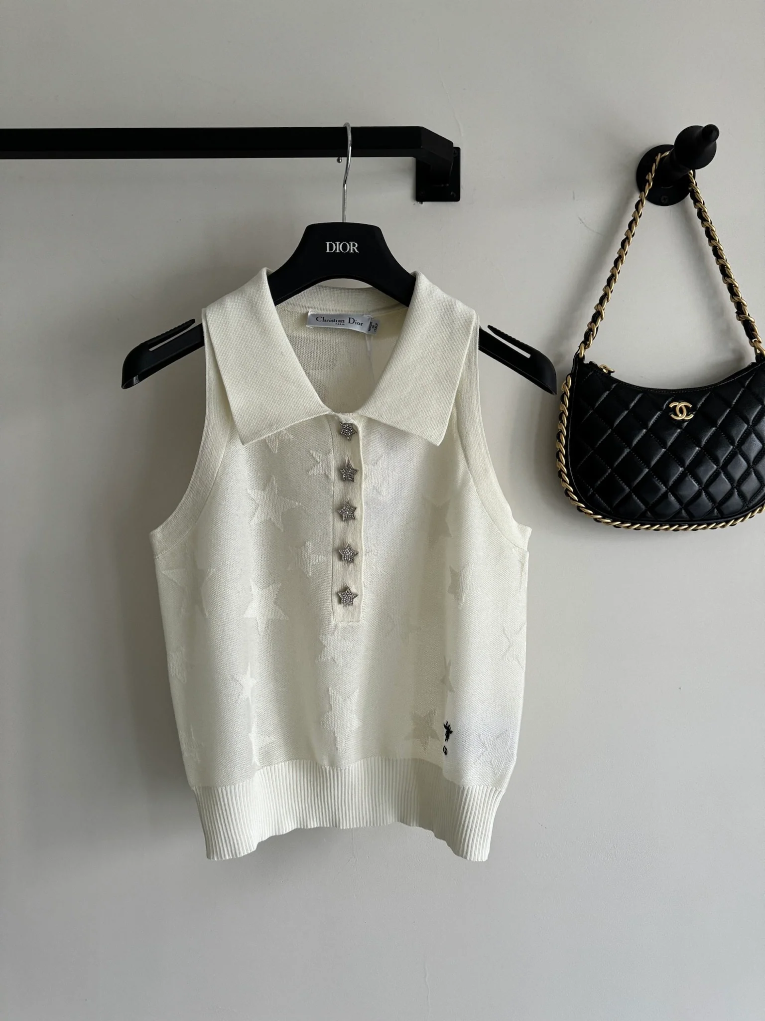 Dior 2403 - Вязаный жилет с жаккардовым узором ?Звезда?