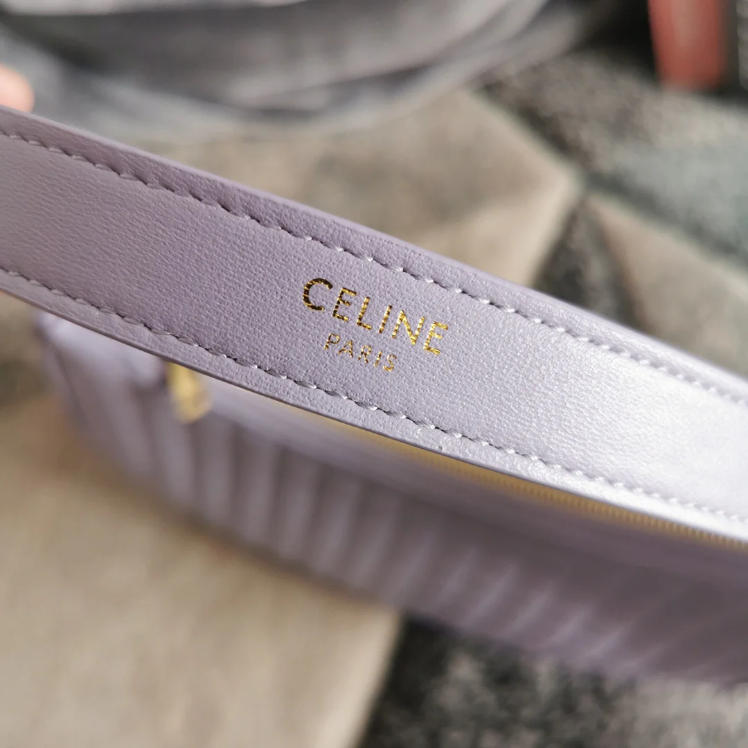 Сумка через плечо Celine Ava - из овечьей кожи в клетку - сиренево-фиолетовая