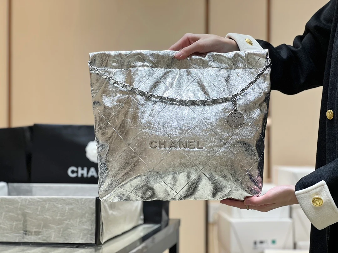Сумка Chanel 25c 22 - Металлическая кожа - Серебристый