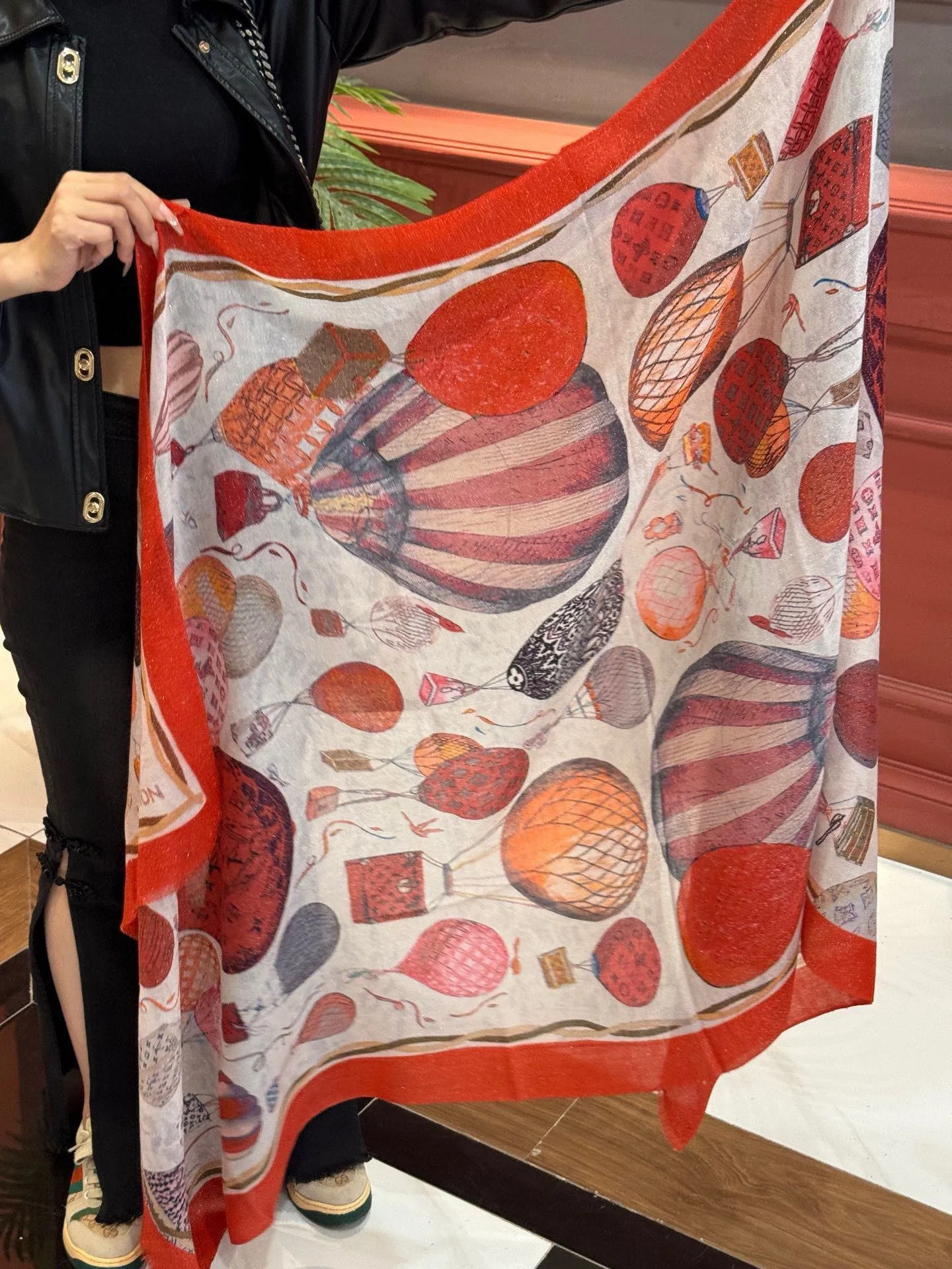 LV-2024-Длинный шарф с изображением воздушного шара-100-200