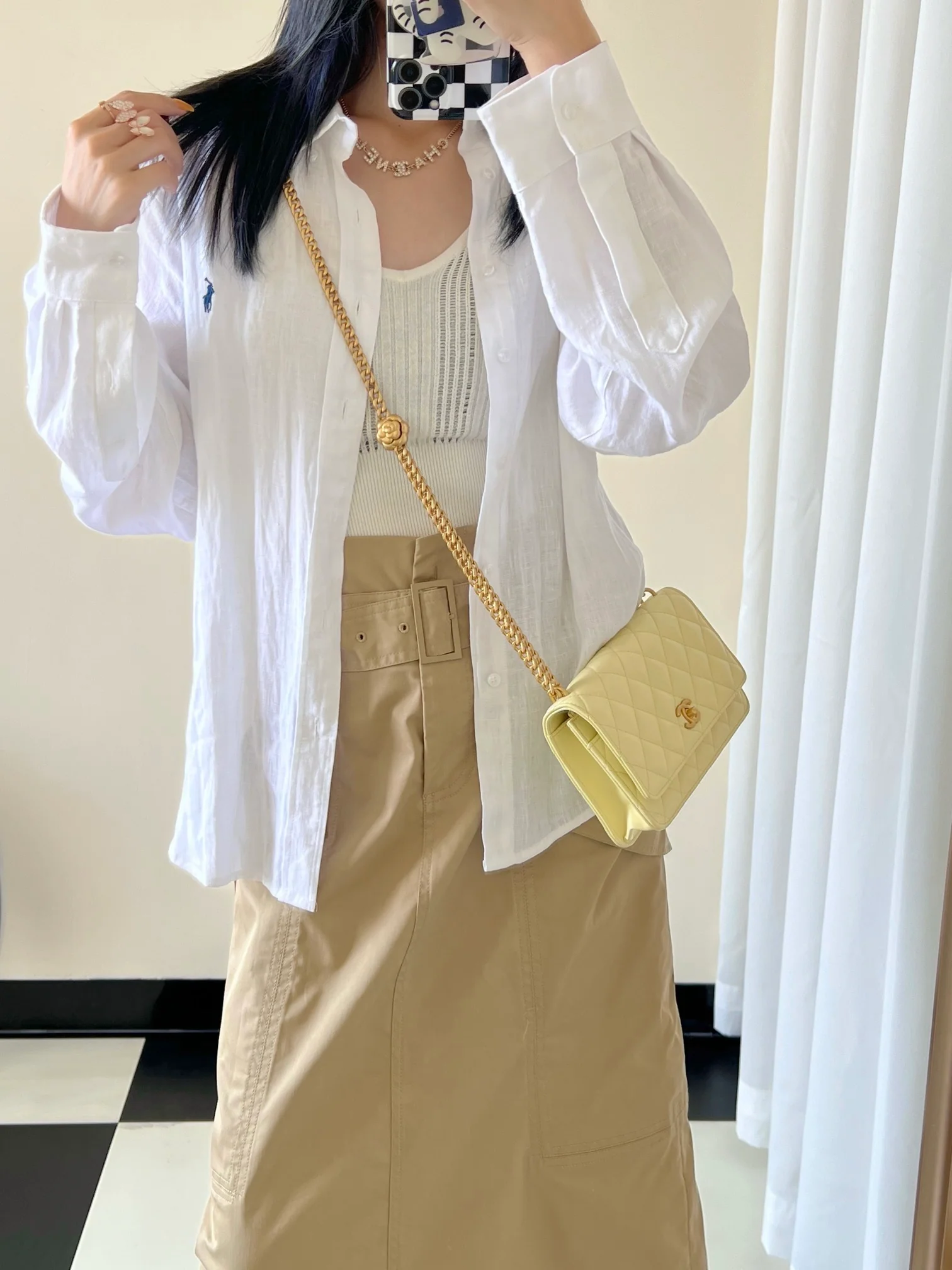 Новинка сезона весна/лето 2023 от Chanel - Сумка через плечо с цепочкой Camellia - WOC - Желтая 