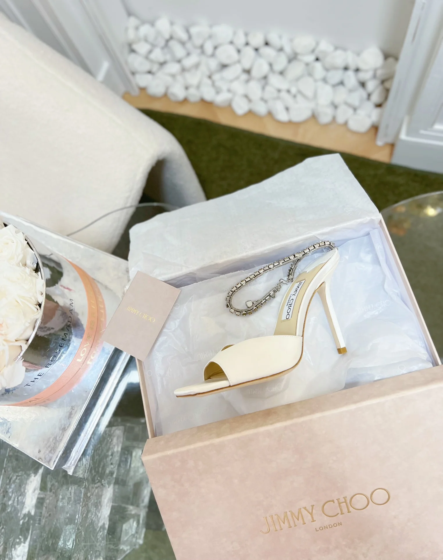 Jimmy - Новинка сезона весна/лето 2023 - Босоножки на высоком каблуке с открытым носком - Белые