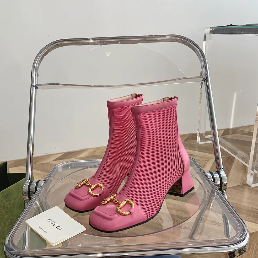 Ботильоны Gucci Street с квадратным носком и пряжкой на низком каблуке