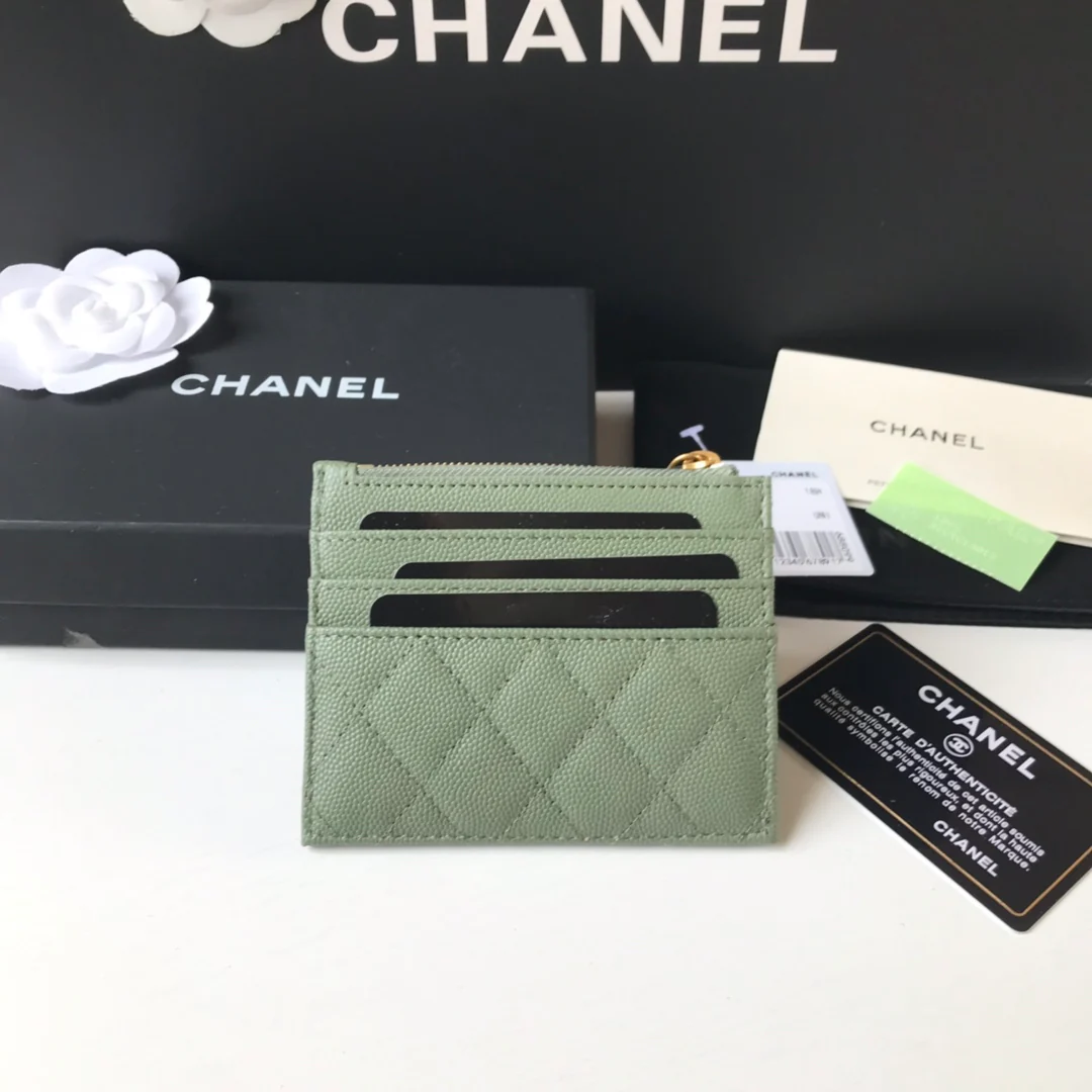 Кардхолдер Chanel на молнии - плоский кардхолдер - 1 шт.