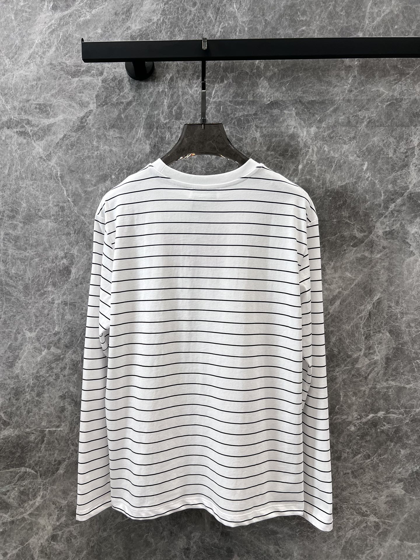 Miu Miu - 2404 - 24ss Весенне-летняя новинка - Полосатая футболка с длинным рукавом - Белая