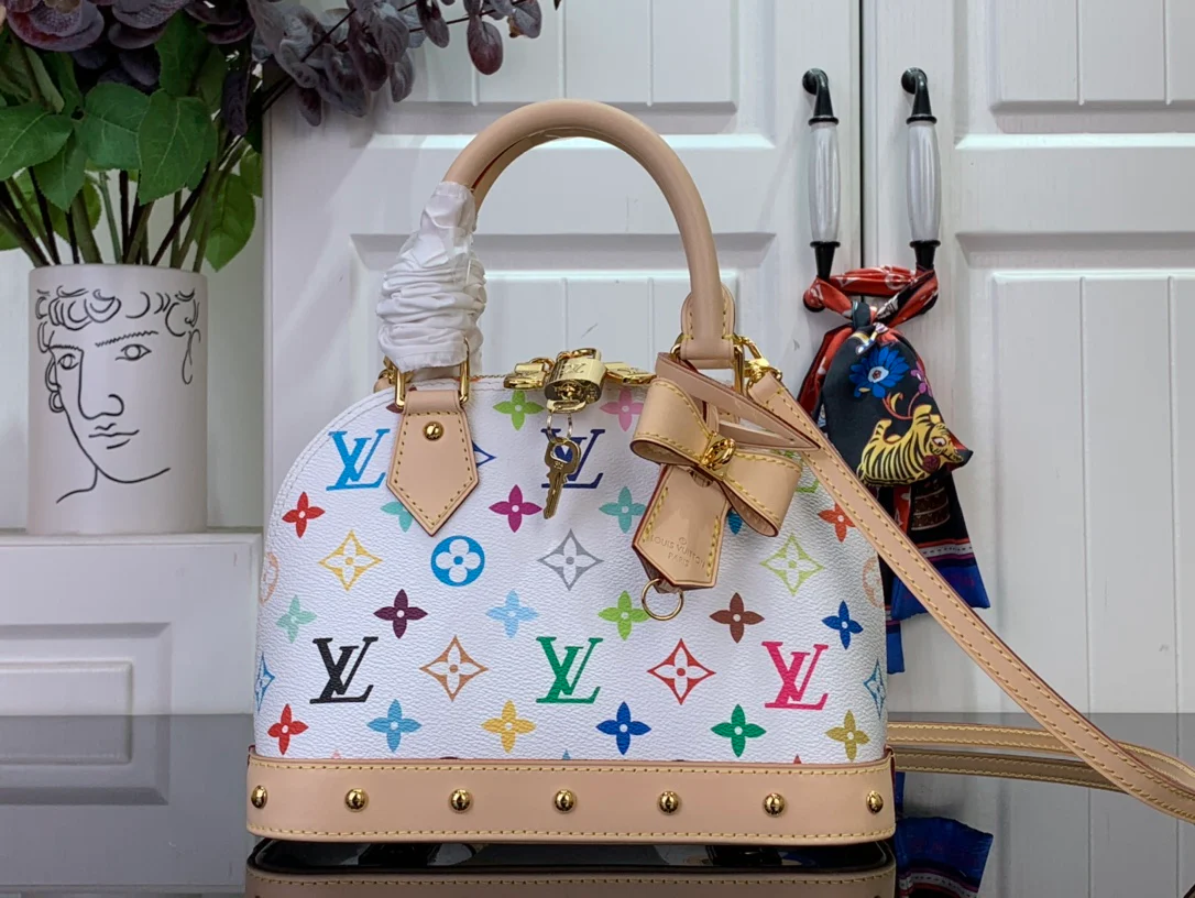 Кожаная сумка через плечо LV Alma - белая