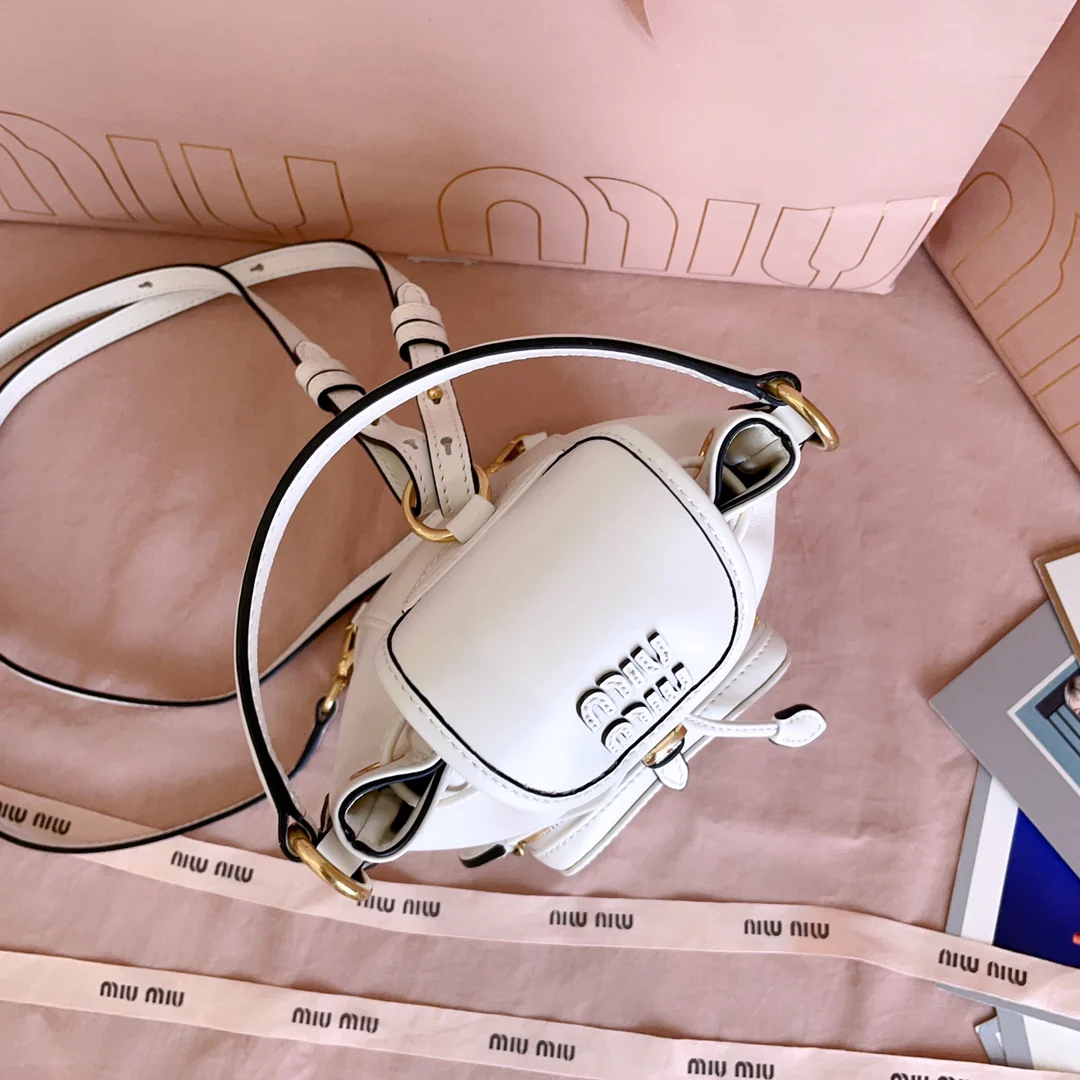 Рюкзак Miu Miu-5bz045 в стиле ?преппи?, мини, белый.