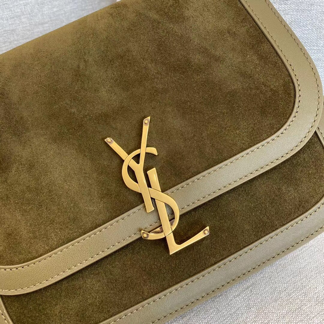 Булочка YSL Solferino Tofu — замша — зеленая