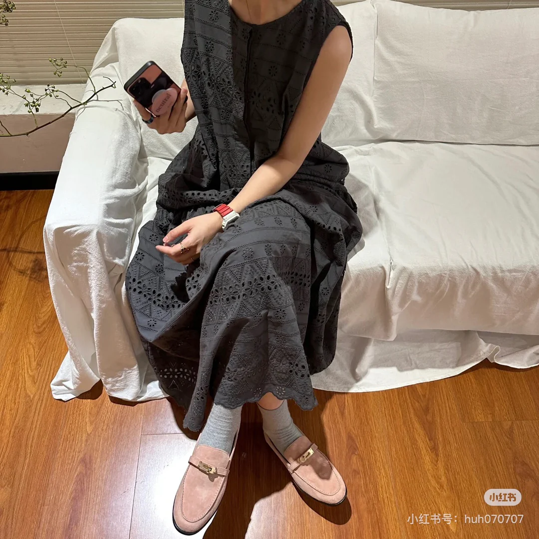 Лоферы Hermes Kelly Buckle 2024 — розовые