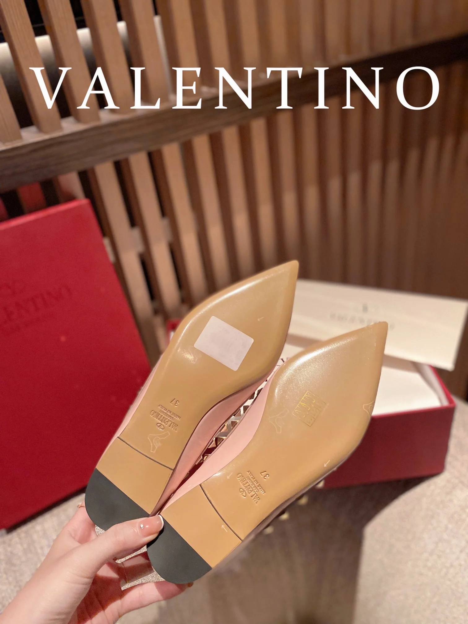 Классические балетки Valentino - розовые
